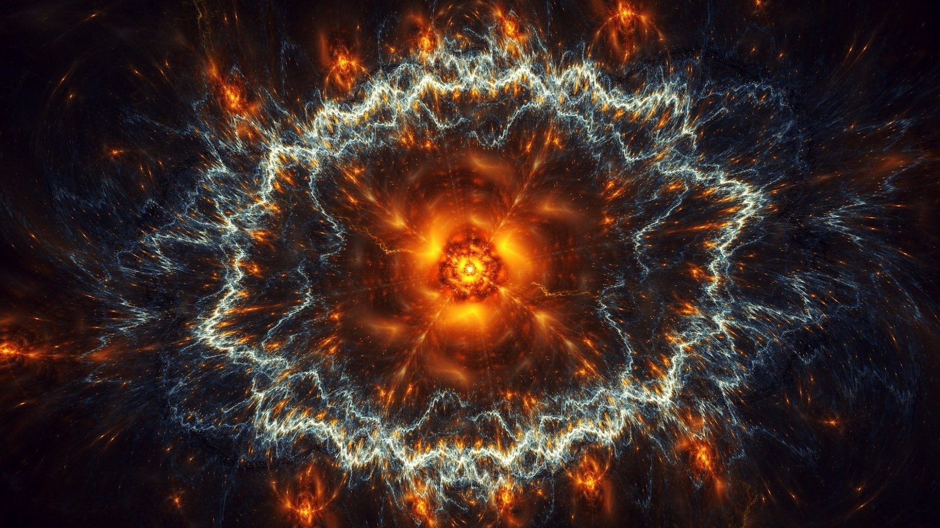exploding, no people, Explosion, underwater, illuminated, Supernova, beauty in nature, outdoors, glowing, orange color, nature, 1080P, animals in the wild, HD Wallpaper