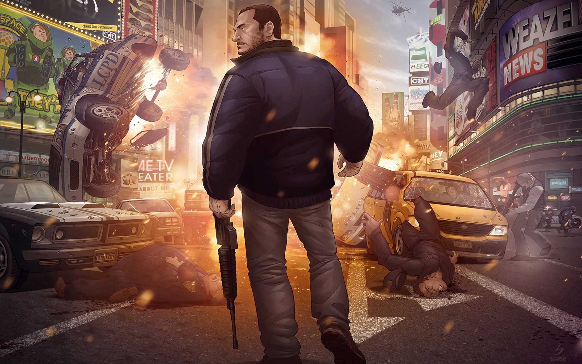 video games, 1080P, gta, hd, auto, explosion, blast, grand, theft, HD Wallpaper
