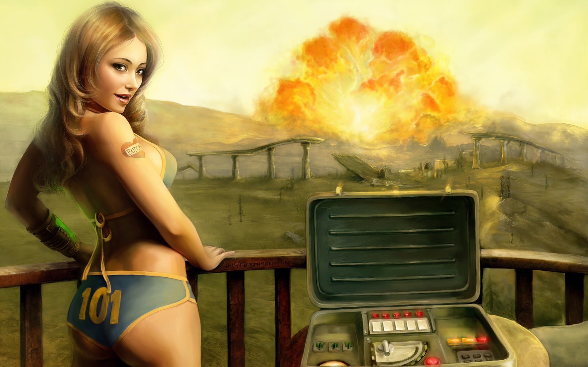 boom, hd, video games, fallout, blast, drawing, explosion, 1080P, HD Wallpaper