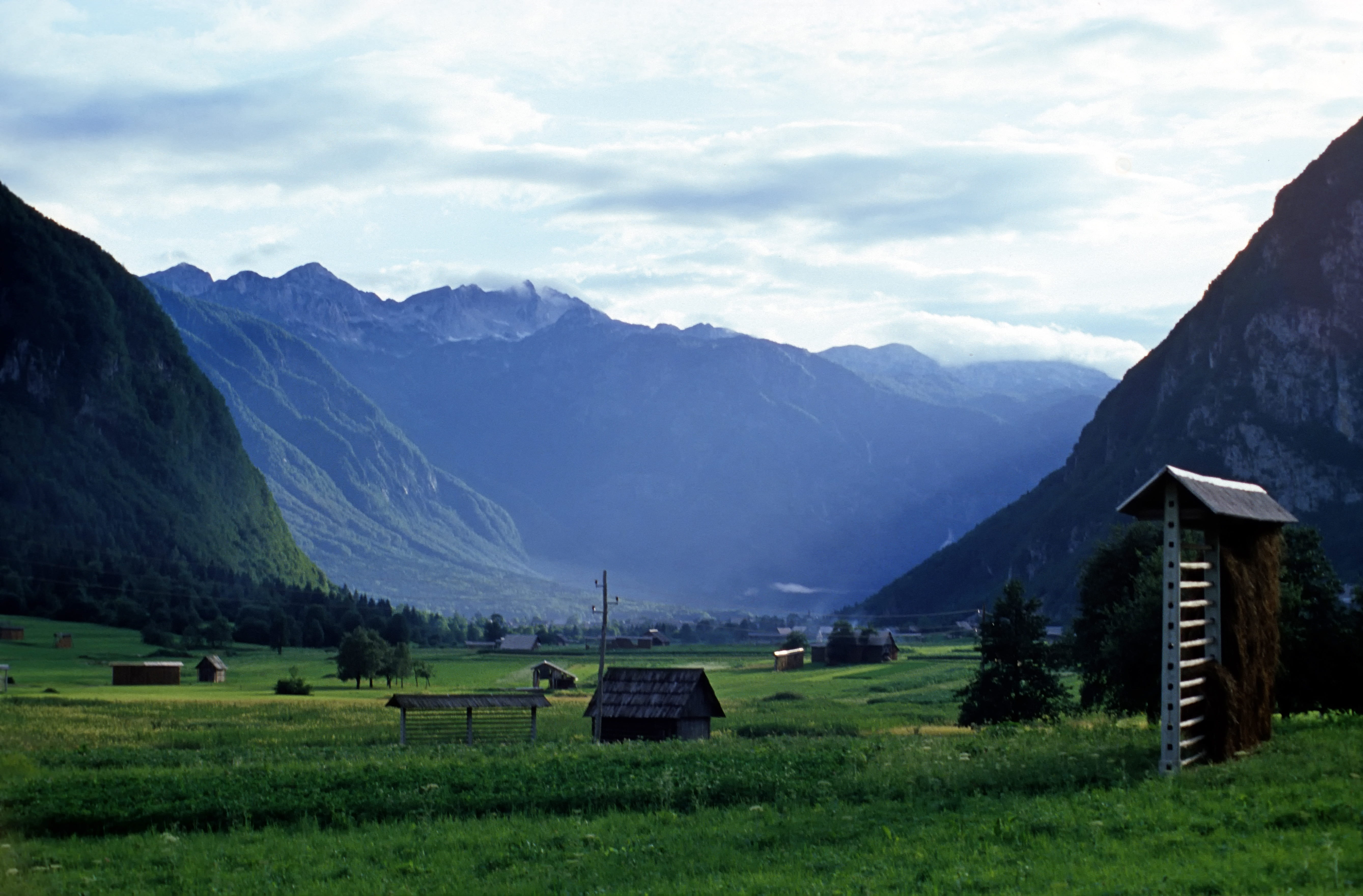 mountain range, cloud - sky, plant, non-urban scene, sky, slovenia, grass, landscape, 5K, nature, land, building, scenics - nature, outdoors, environment, HD Wallpaper