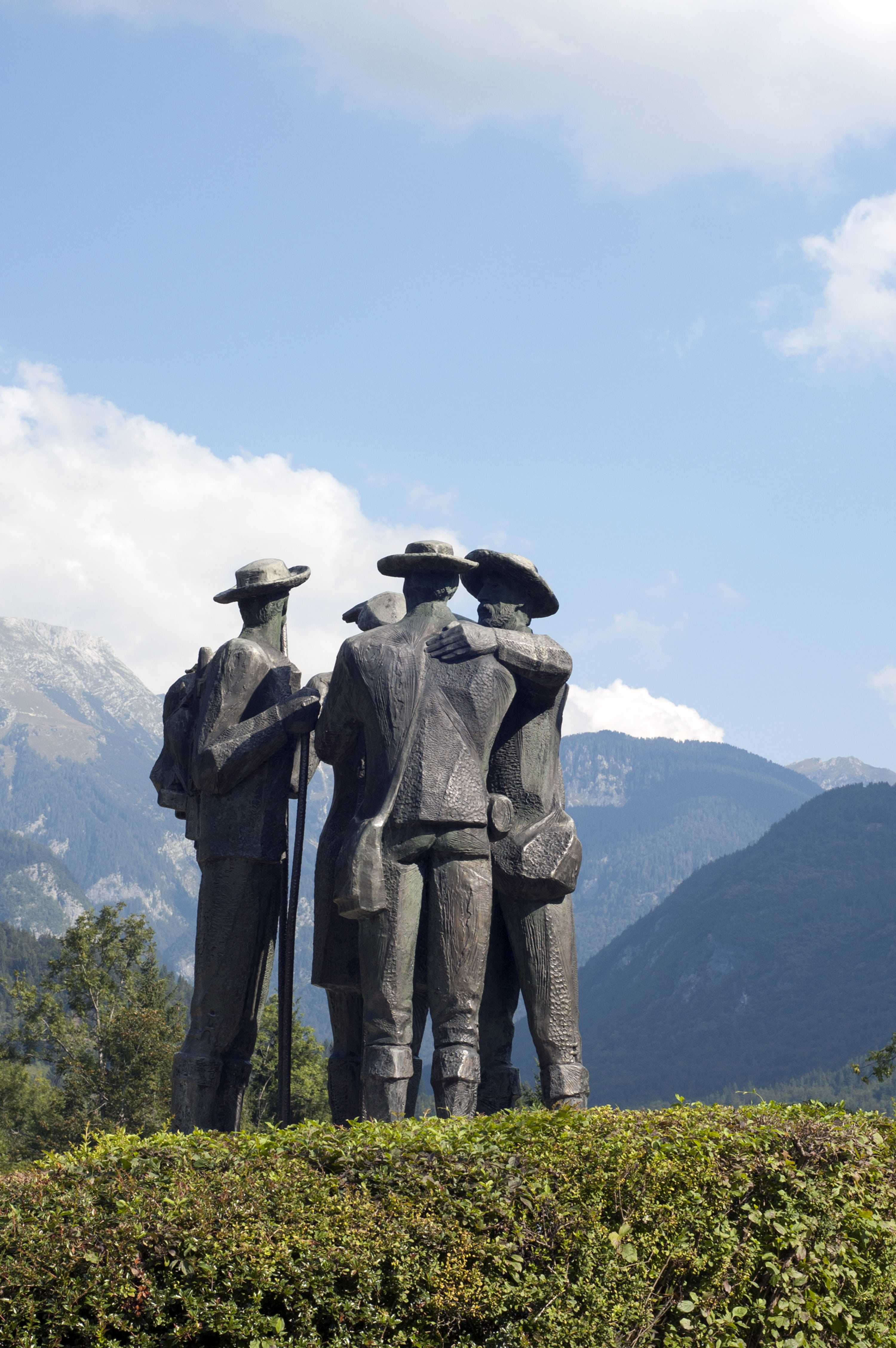 tranquil scene, landscape, slovenia, plant, alps, bohinj, cloud - sky, creativity, tranquility, alpine, sculpture, representation, male likeness, 4K, sky, Phone HD Wallpaper