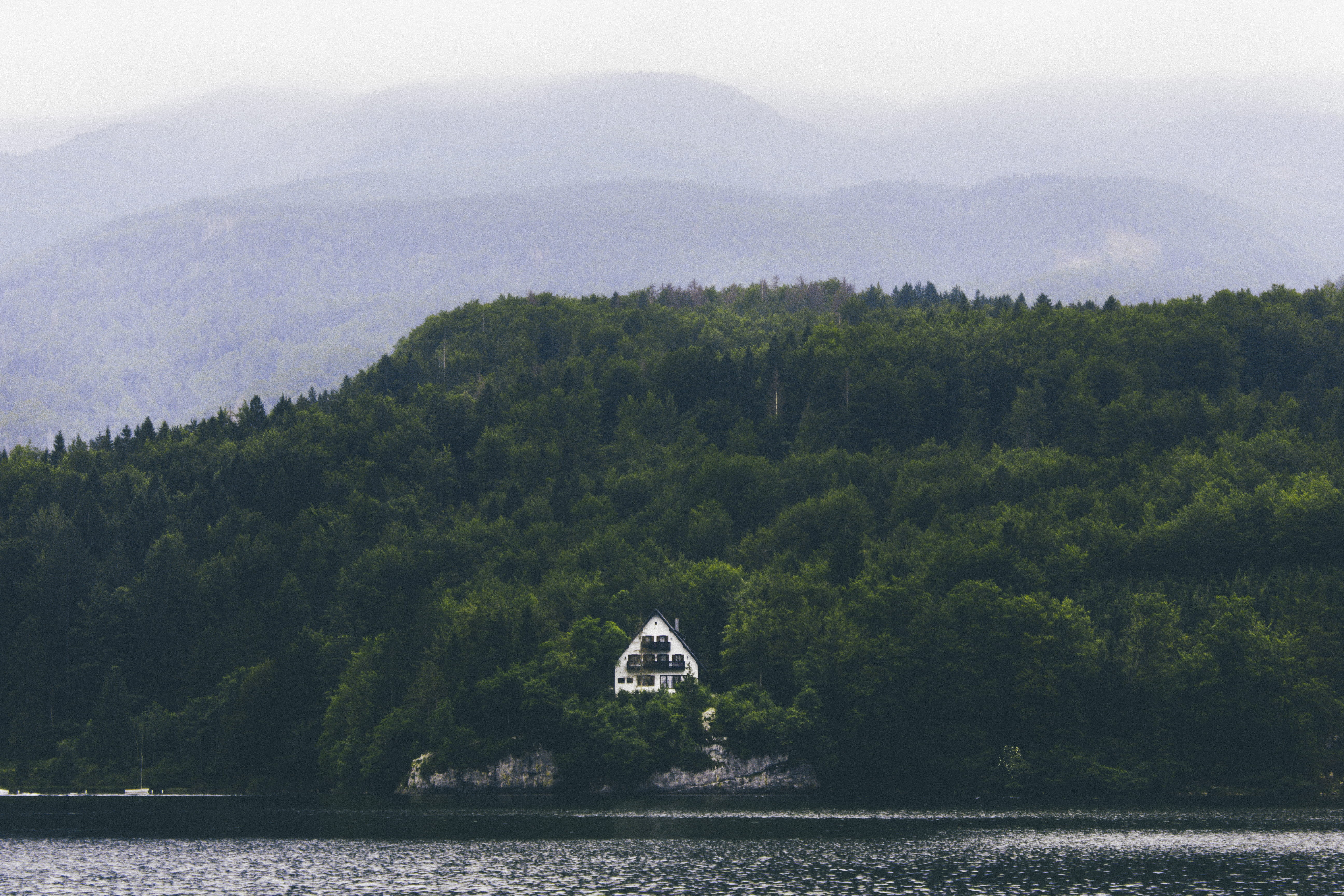 water, transportation, bohinjsko jezero, silence, fog, trees, no people, beauty in nature, lonely, slovenia, green, scenics - nature, lake, bohinj, day, HD Wallpaper