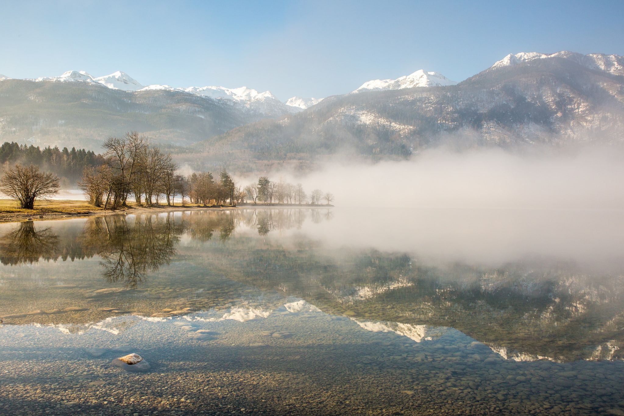 1080P, Slovenia, fog, Bohinj, morning, HD Wallpaper
