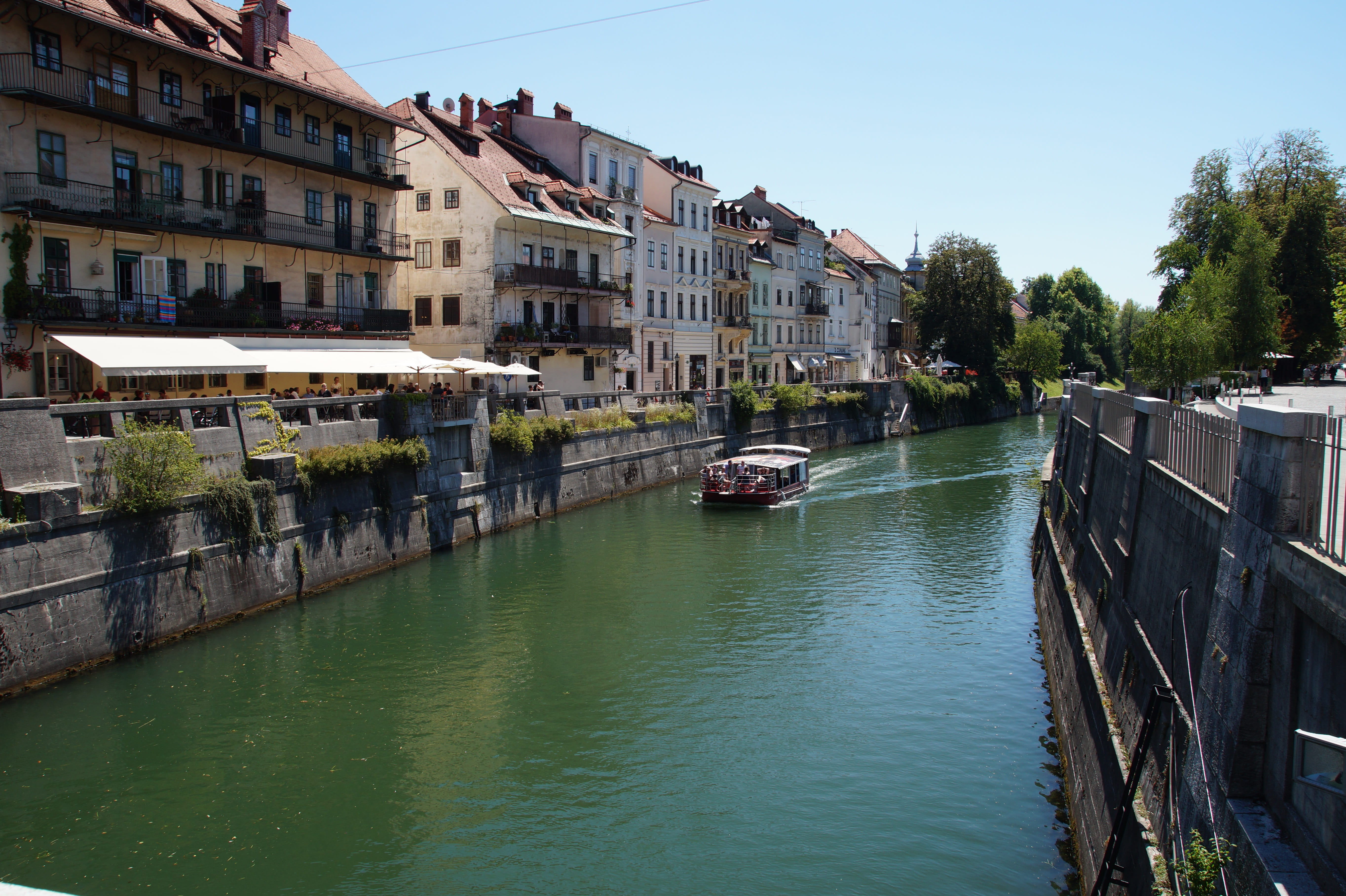 transportation, nautical vessel, built structure, ljubljana, water, summer, 5K, sky, tree, the ancient city, outdoors, plant, waterfront, slovenia, the historic city of, HD Wallpaper