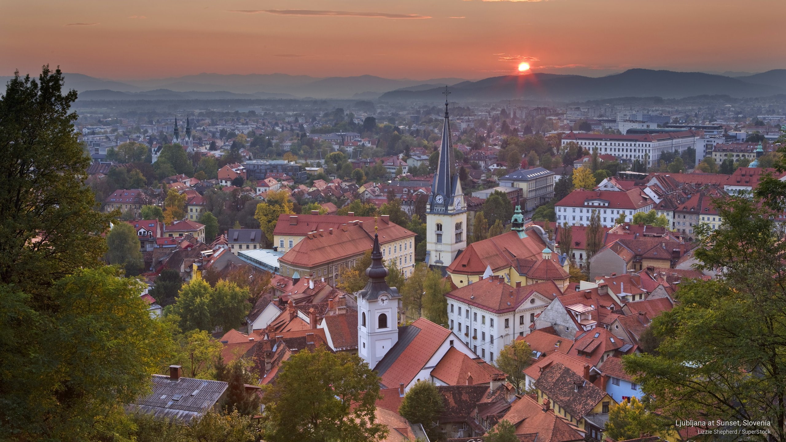 Europe, slovenia, 2K, sunset, ljubljana, HD Wallpaper