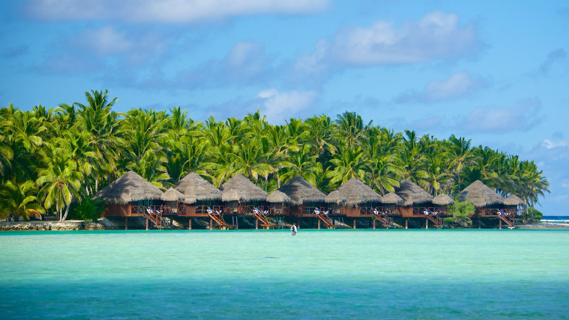 south, akitua, aitutaki, 1080P, bungalow, heart, islands, cook, hd, lagoon, spa, island, resort, pacific, palm, shore, trees, desktop, HD Wallpaper