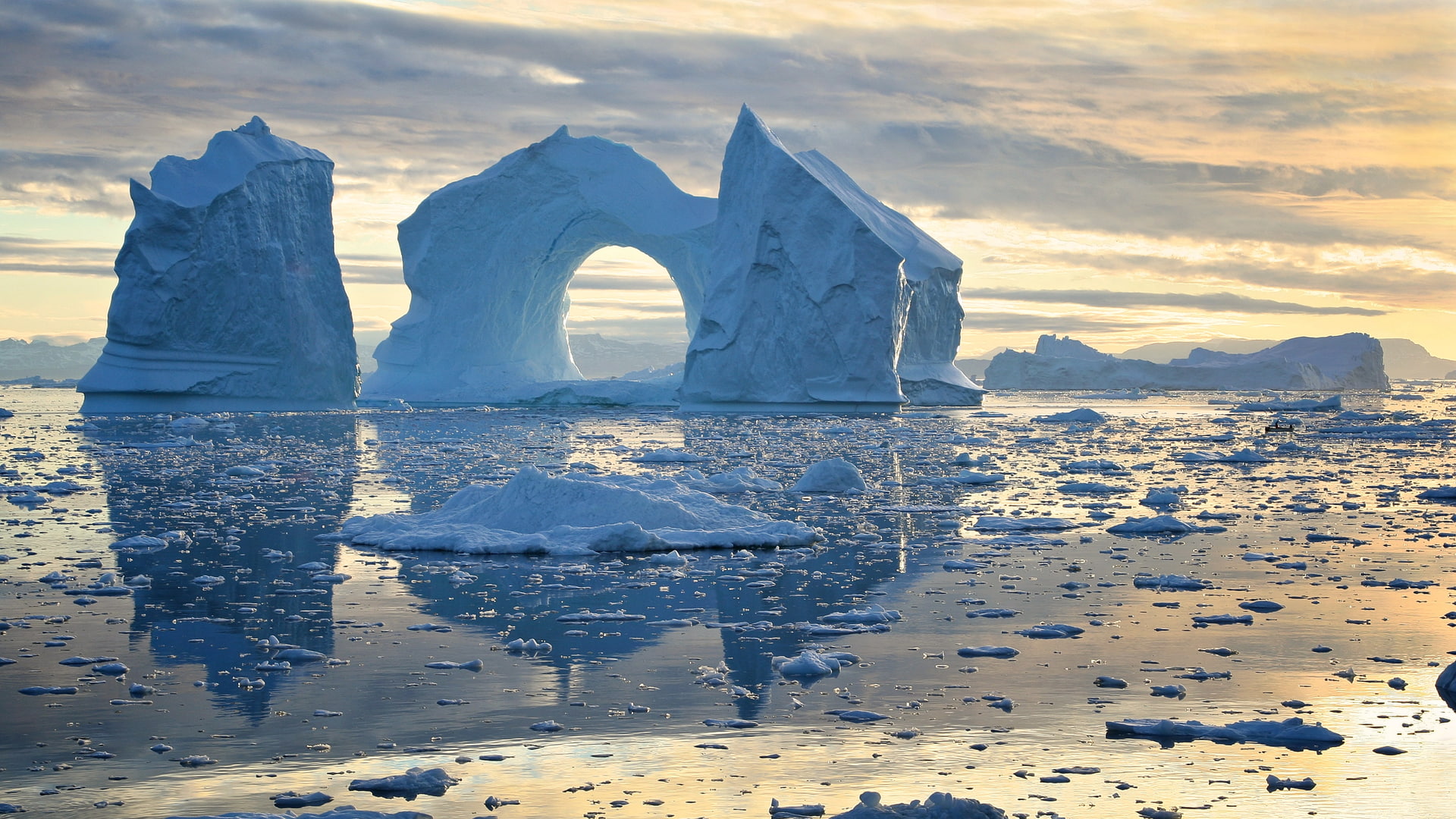 snow, iceberg, water, 1080P, HD Wallpaper