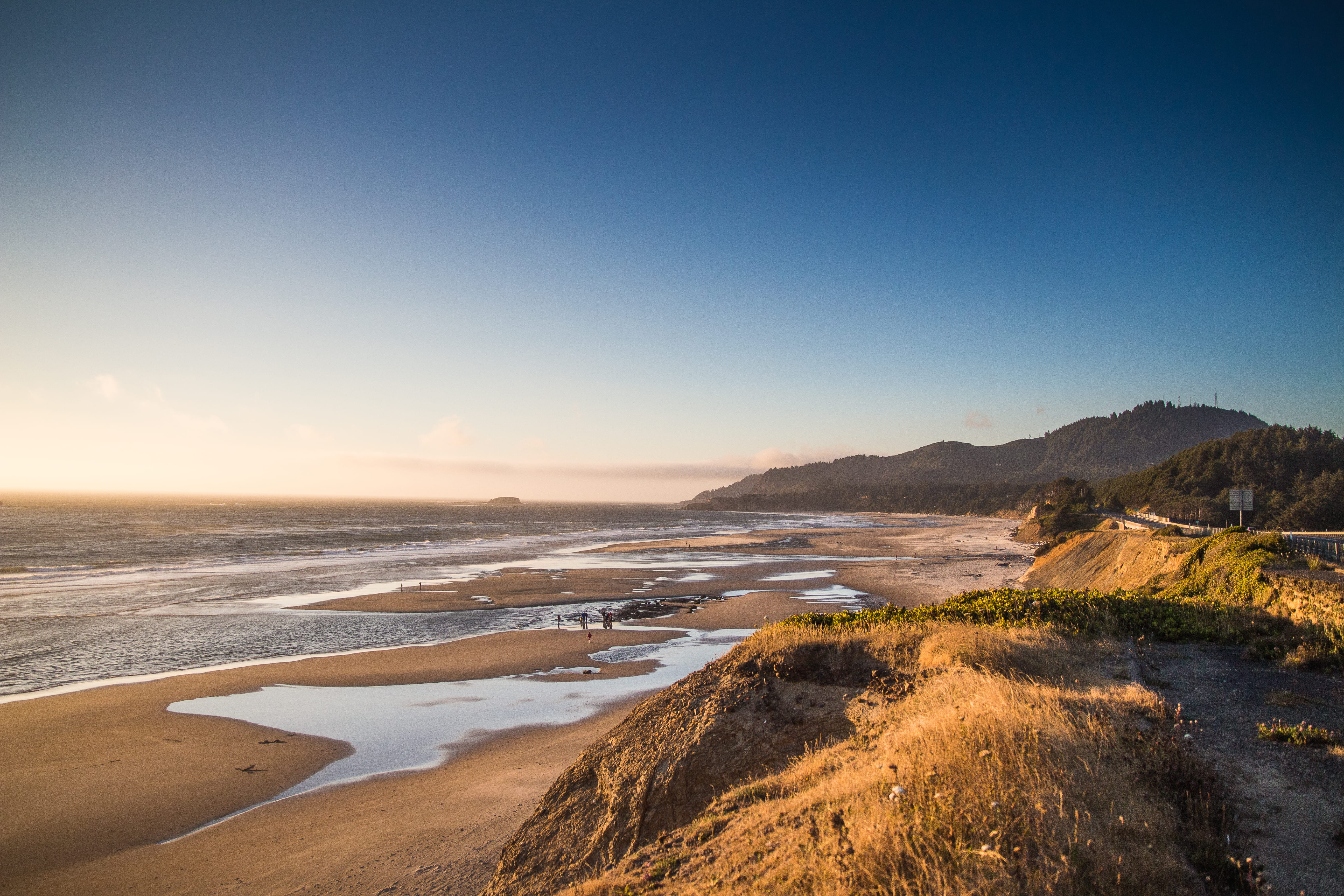 Oregon, wave, environment, bay, sand, scenics - nature, usa, travel destinations, blue, landscape, highway, summer, water, sunlight, clear sky, sea, travel, HD Wallpaper