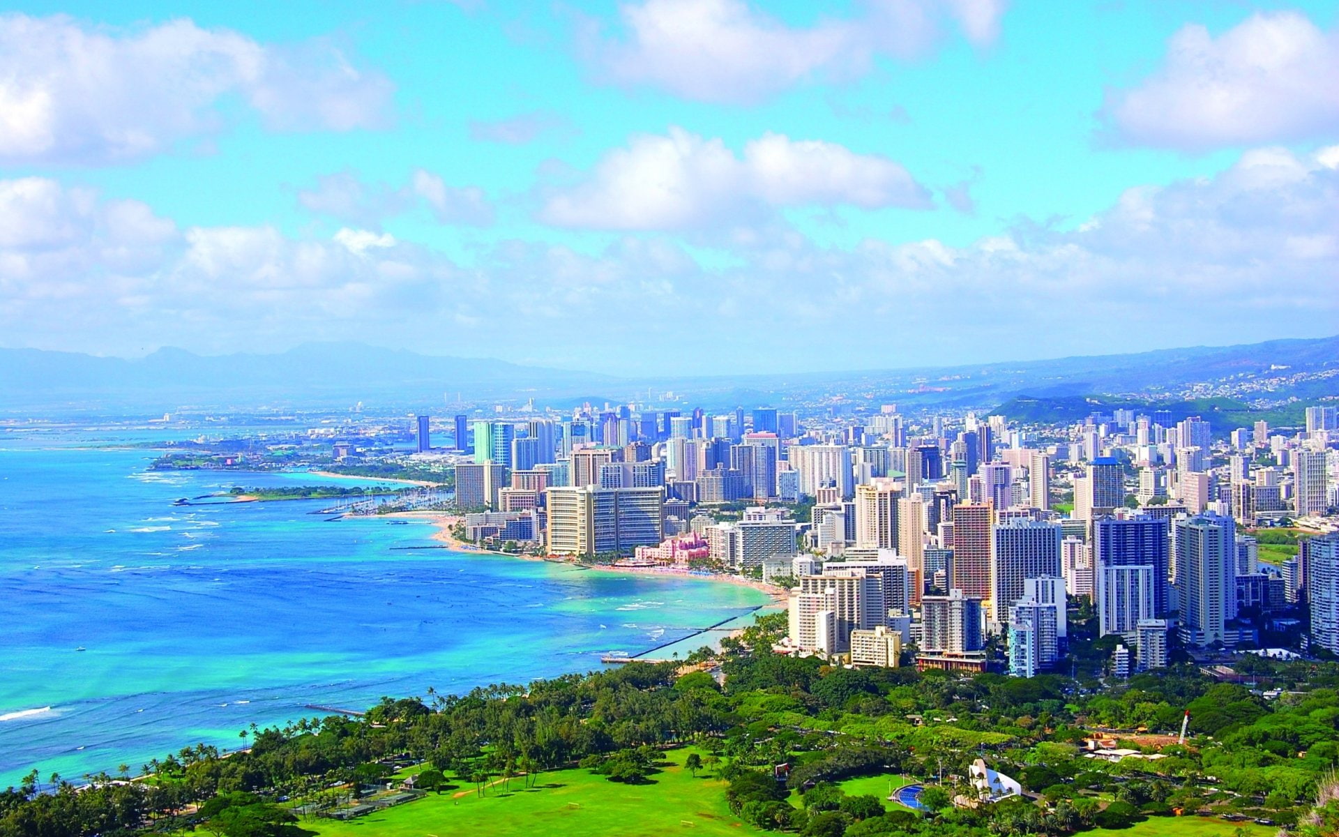 Honolulu, City, Coastline, 1080P, Cities, Cityscape, Hawaii, Coast, HD Wallpaper