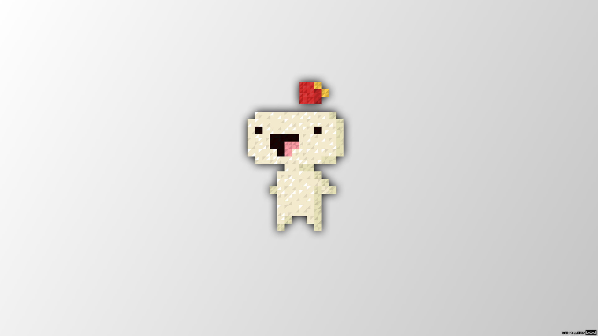 fez gomez pixel art trixel, toy, white color, copy space, simplicity, still life, single object, directly above, creativity, representation, indoors, technology, HD Wallpaper