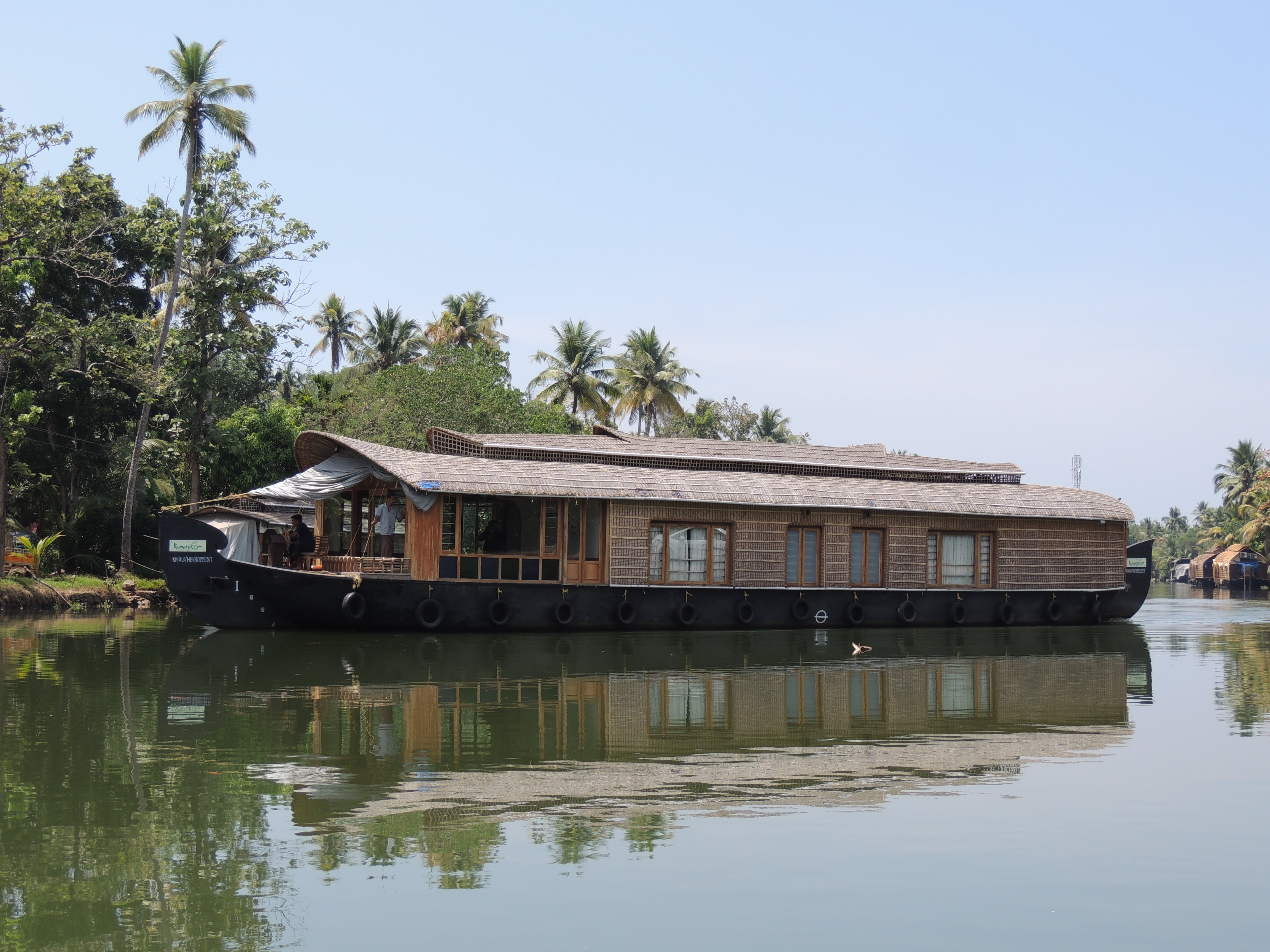 reflection, lake, boathouse, cruise, nature, tourist, no people, asia, tranquility, traditional, boat, travel, waterfront, tree, 4K, palm tree, sky, mode of transportation, HD Wallpaper
