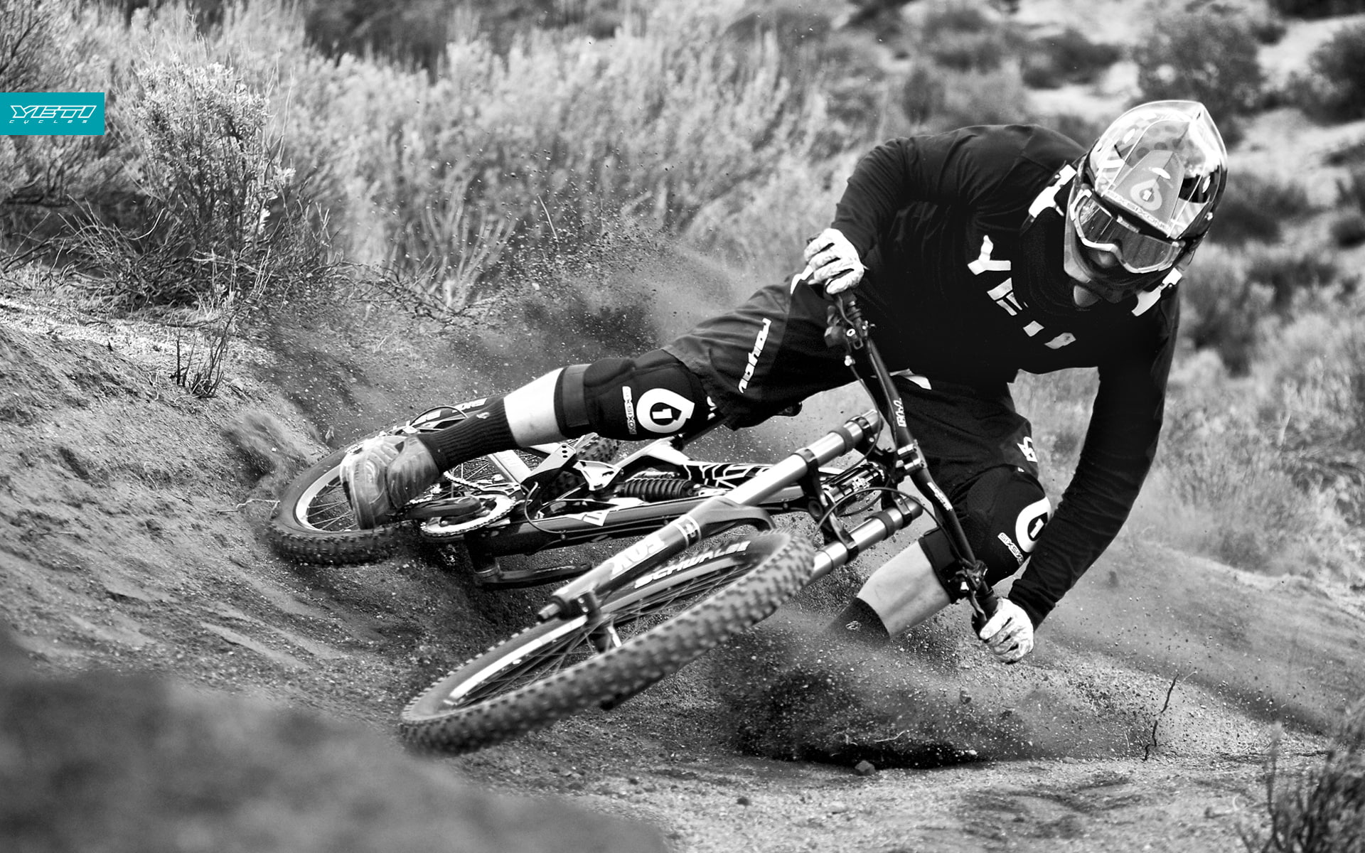 downhill, bike, mountain, bank, 1080P, HD Wallpaper