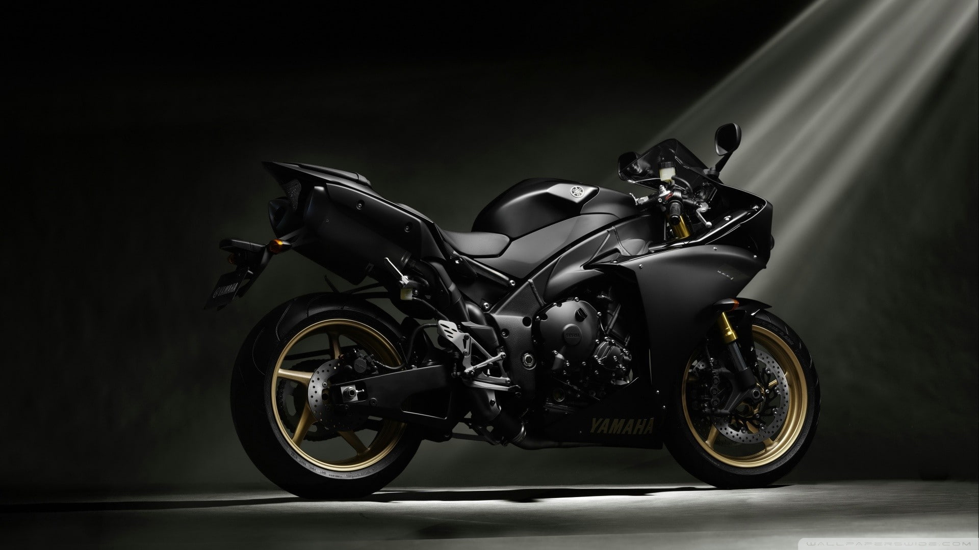 motorcycle, 1080P, Yamaha YZF, Yamaha YZF R1, Yamaha Black, HD Wallpaper