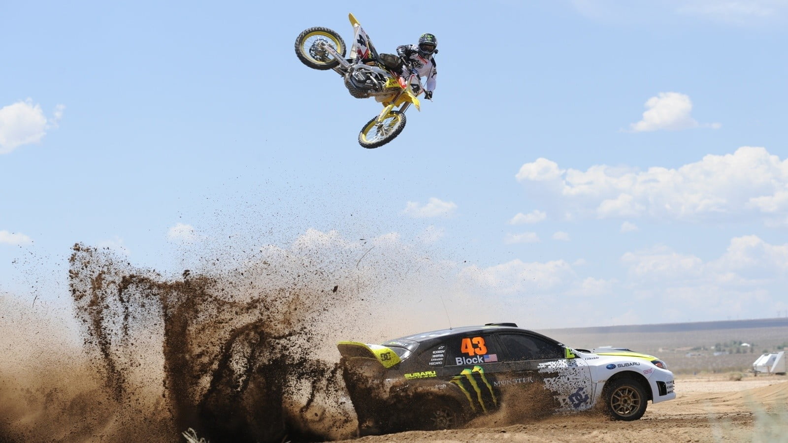 speed, outdoors, real people, mid-air, Subaru, land vehicle, one person, freedom, competition, mode of transportation, extreme sports, transportation, adventure, HD Wallpaper