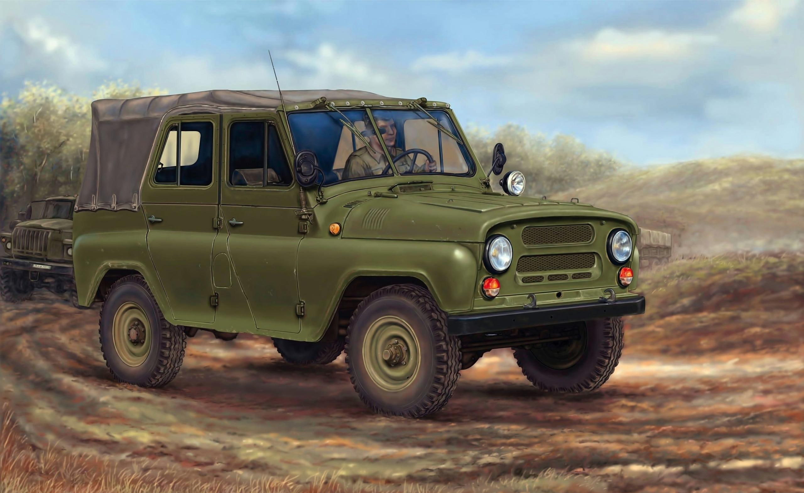 cars, vehicle, 2K, uaz, offroad, soviet, HD Wallpaper