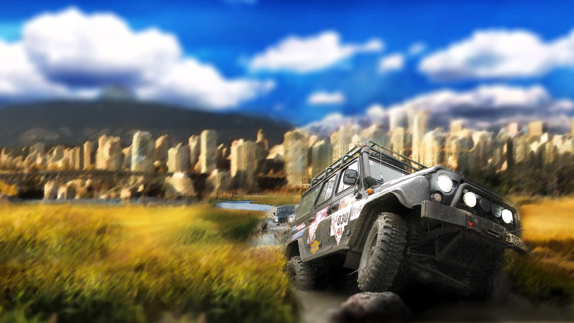 sky, offroad, cityscape, landscape, plant, architecture, day, outdoors, no people, 1080P, cloud - sky, built structure, transportation, building exterior, HD Wallpaper