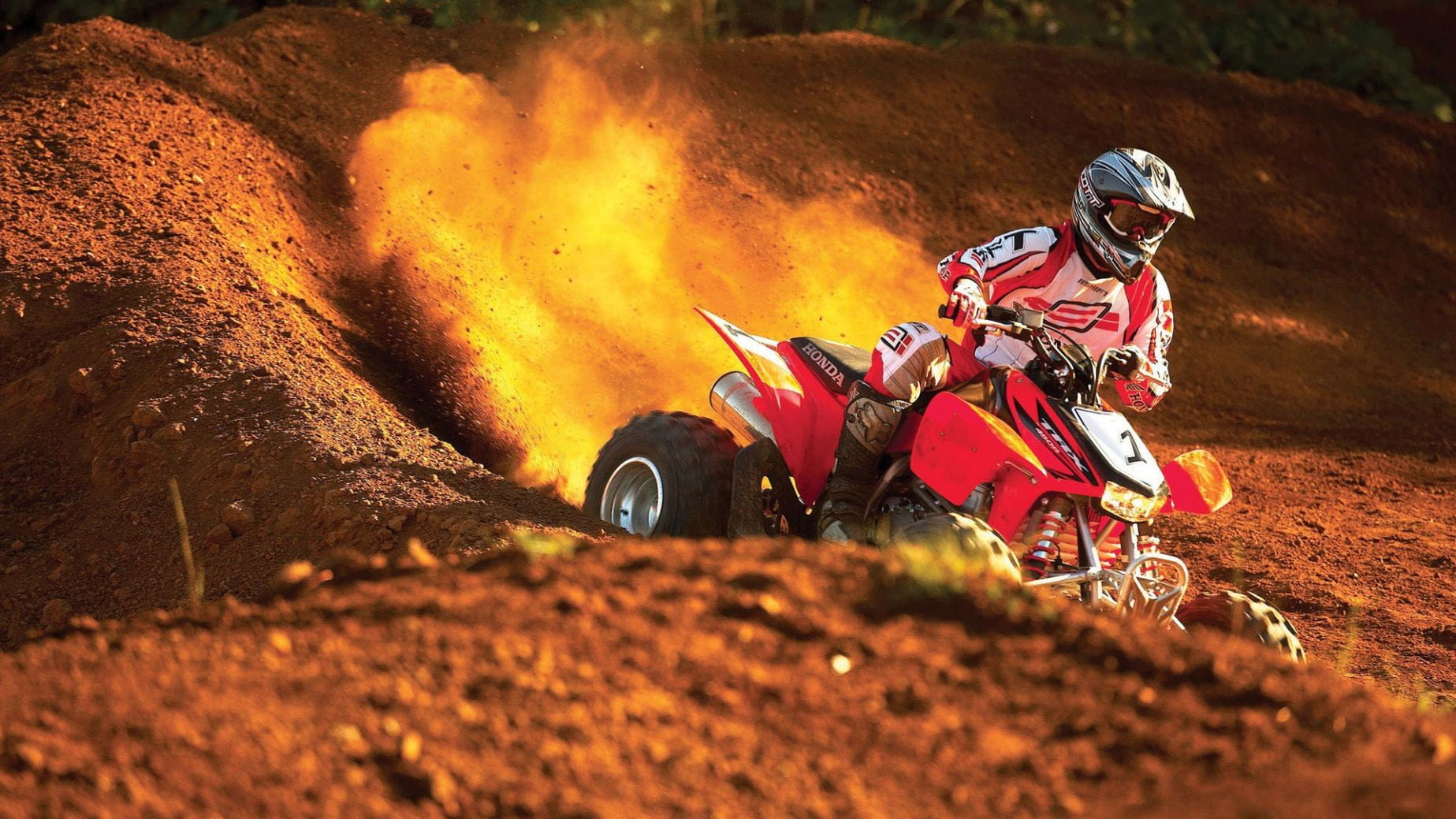 biker, competition, helmet, shot, skill, motion, extreme sports, red, sport , motorsport, dirt, atv, day, vehicle, sports helmet, riding, offroad, Honda, HD Wallpaper