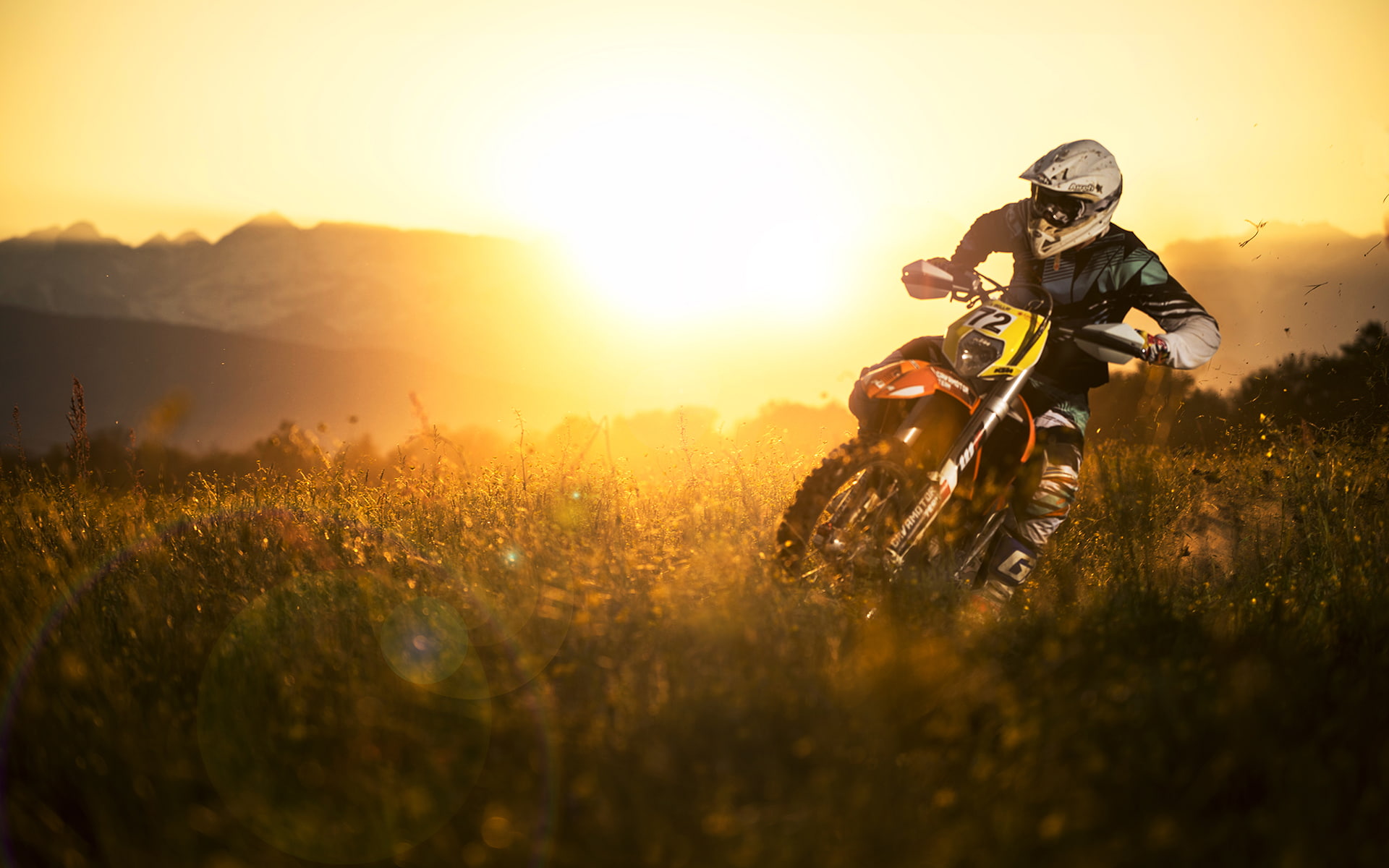 sunset, sports, dirtbike, hd, sunlight, 1080P, motorcycle, HD Wallpaper