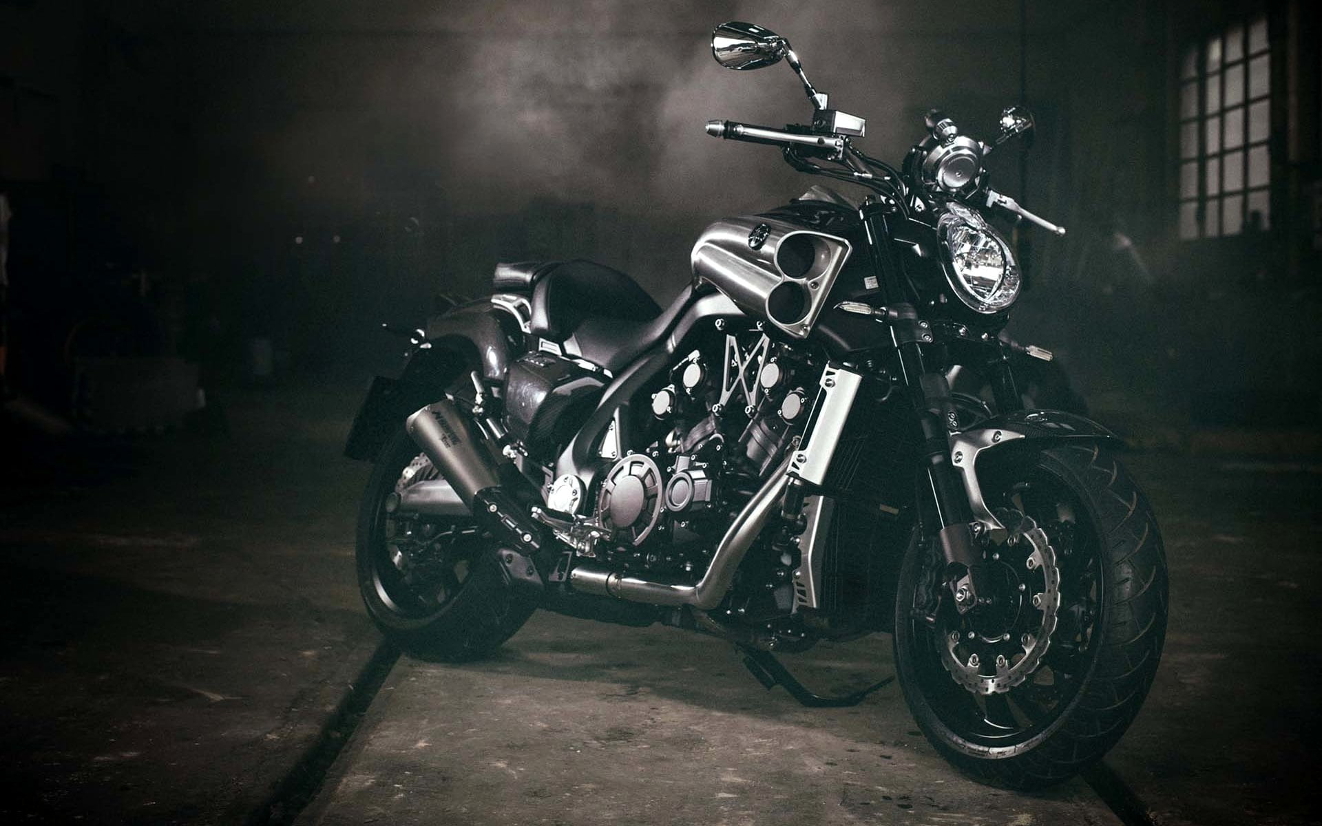 travel, vmax, architecture, Yamaha, vignette, parking, garage, gray, outdoors, personal land vehicle, mode of transportation, motorsport, carbon, night, HD Wallpaper