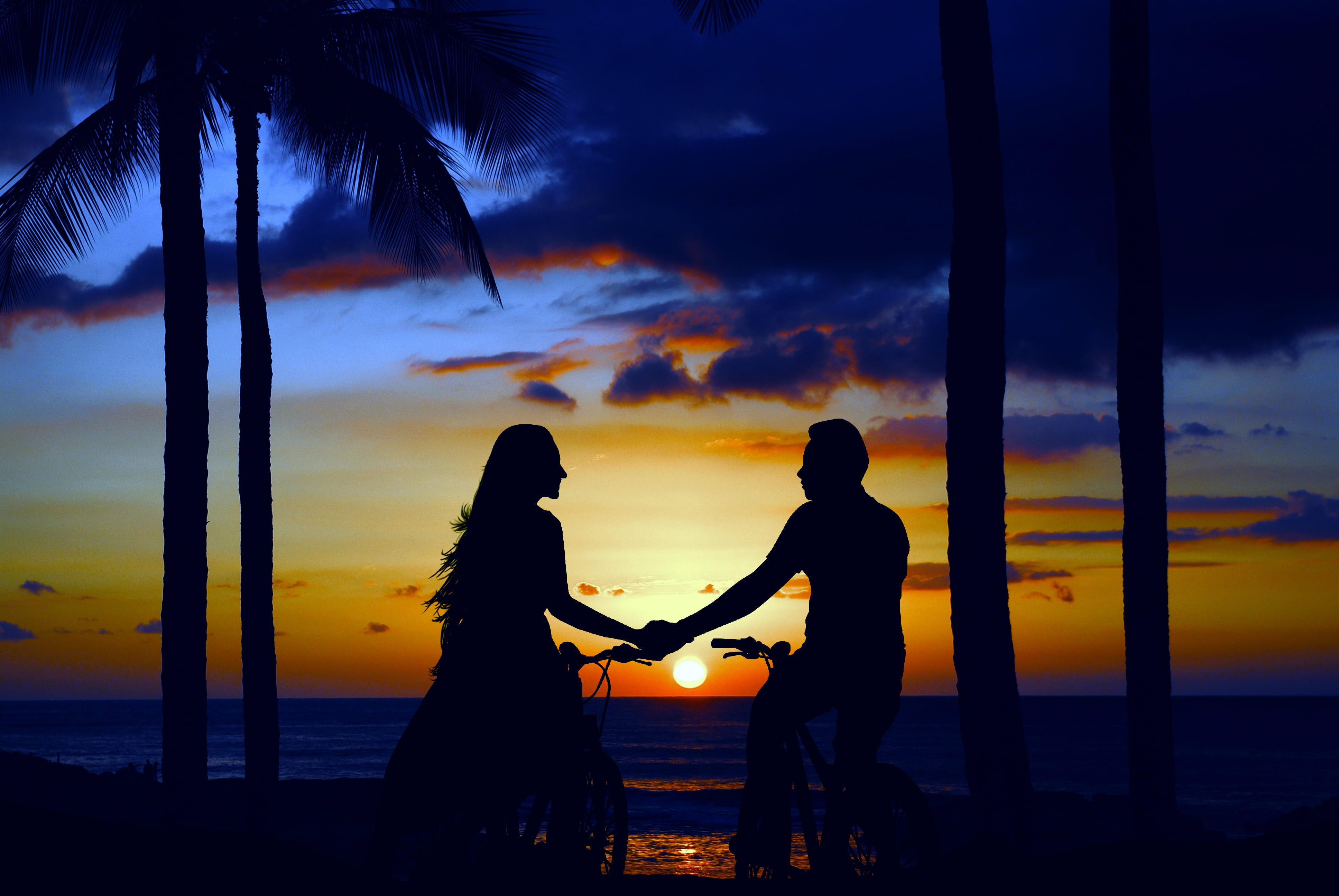 outdoor, sea, moment, water, couple - relationship, horizon over water, land, tropical climate, relationship, exercise, togetherness, landscape, beauty in nature, HD Wallpaper