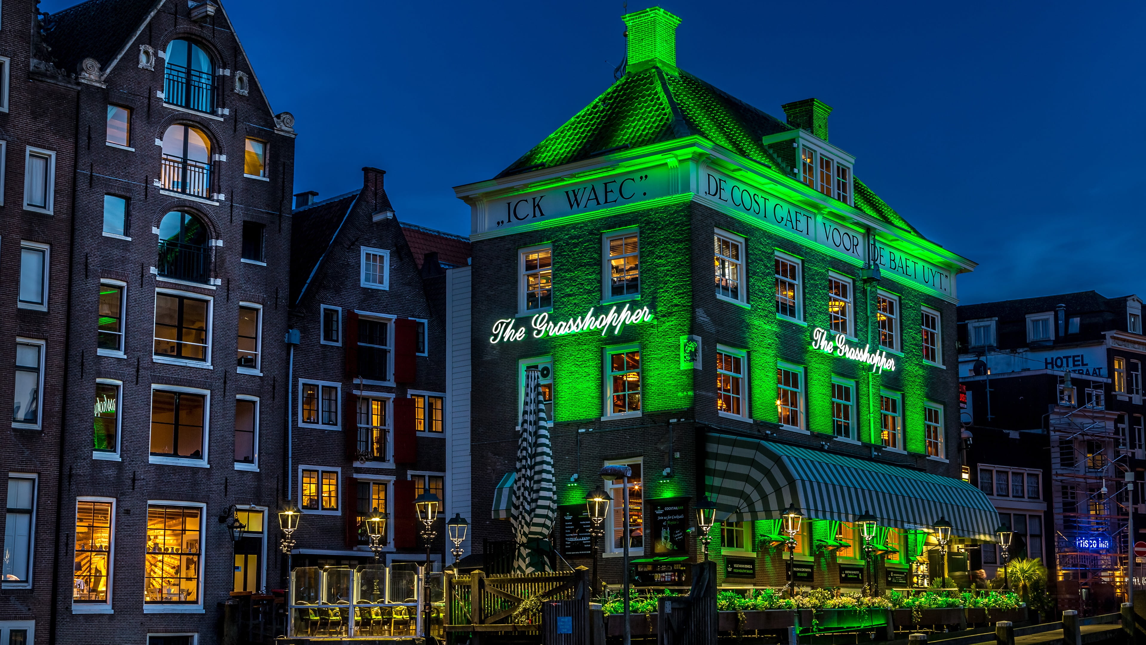 travel destinations, text, built structure, office, outdoors, business, sky, apartment, skyscraper, landmark, netherlands, pub, building exterior, 4K, HD Wallpaper