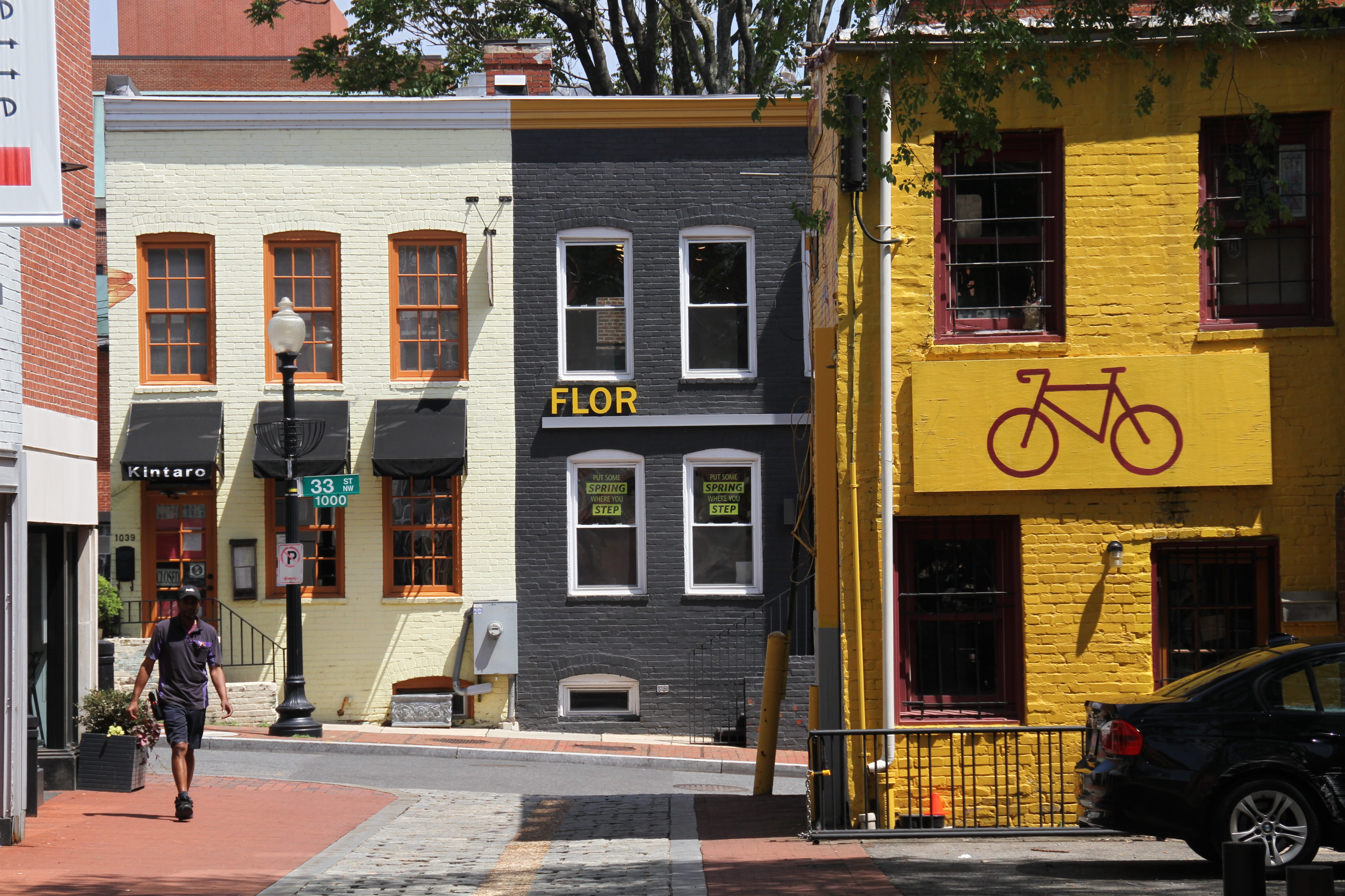 georgetown, washington dc, footpath, day, real people, land vehicle, built structure, residential district, mode of transportation, architecture, people, HD Wallpaper