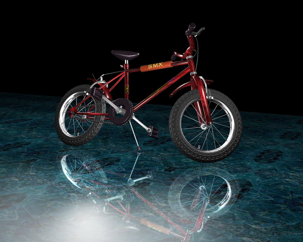 metal, black background, tire, single object, indoors, night, mode of Transport, bike, illuminated, 720P, bicycle, 3d, wheel, riding, travel, cycling, HD Wallpaper