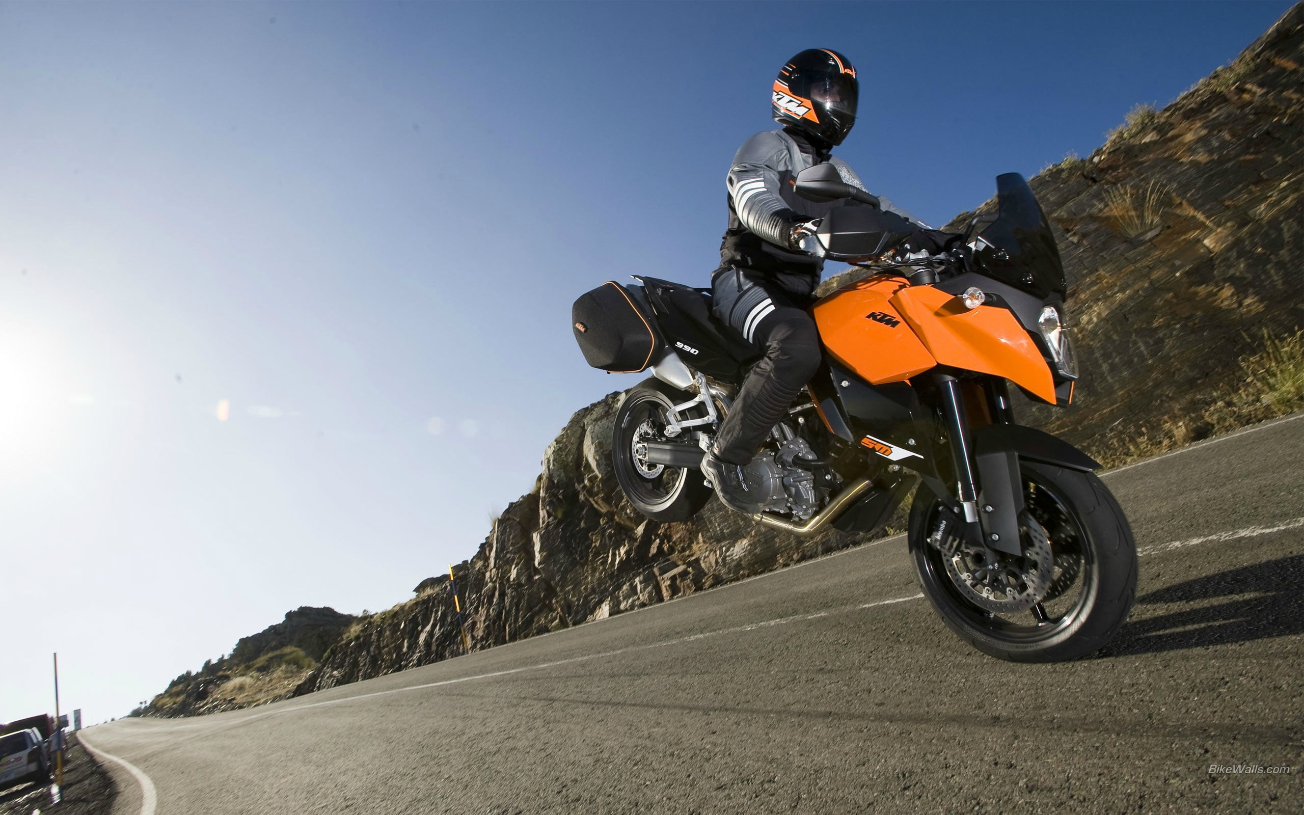 KTM 990 SMT, motorcycle, 2K, Wheelie, HD Wallpaper