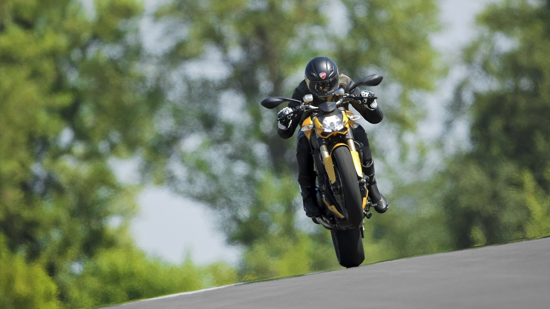 1080P, wheelie, ducati, streetfighter, sportbike, HD Wallpaper