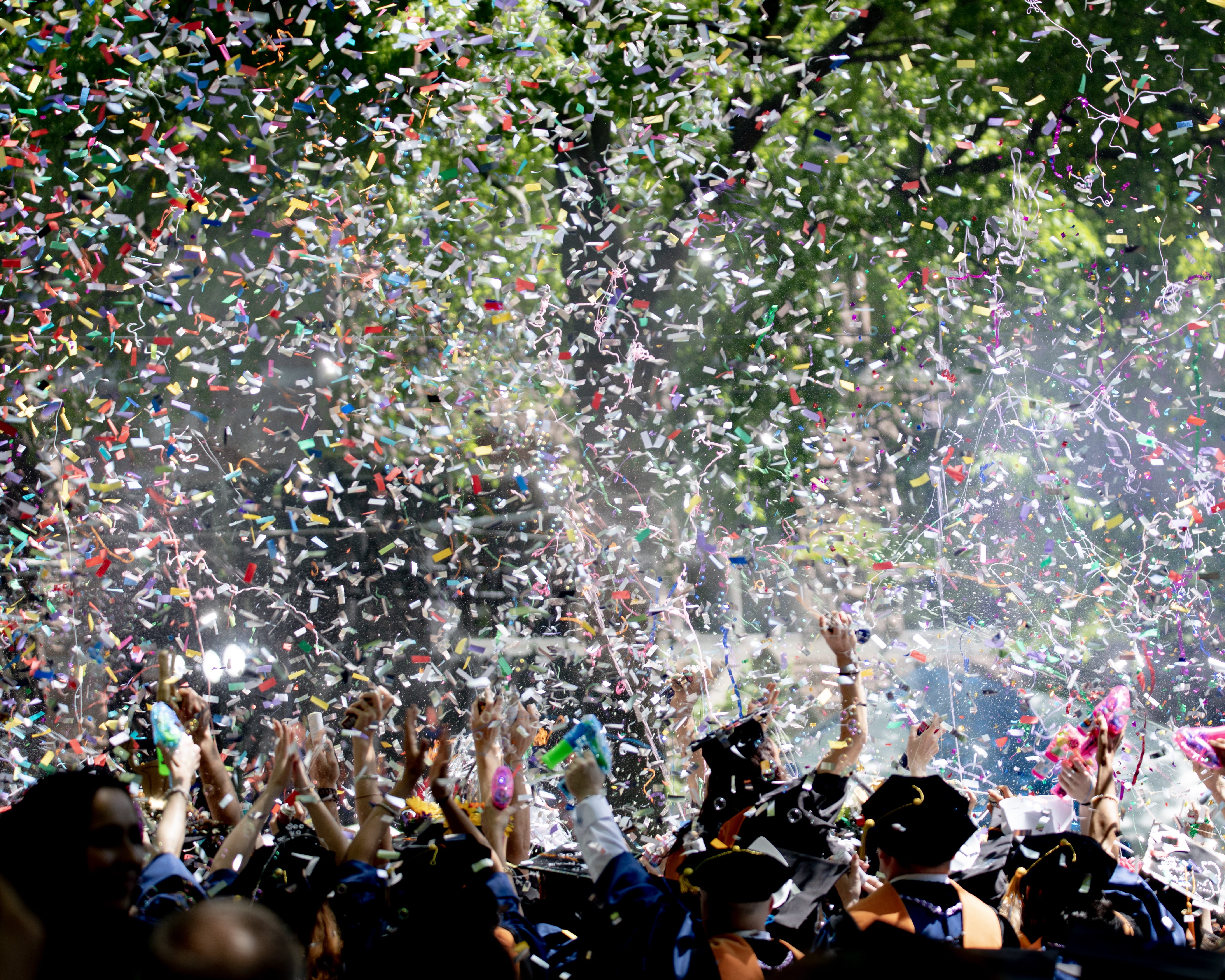 group, celebrating, enjoyment, real people, outdoors, festival, lifestyles, party, fun, yale, uni, students, multi colored, 5K, men, confetti, new haven, HD Wallpaper