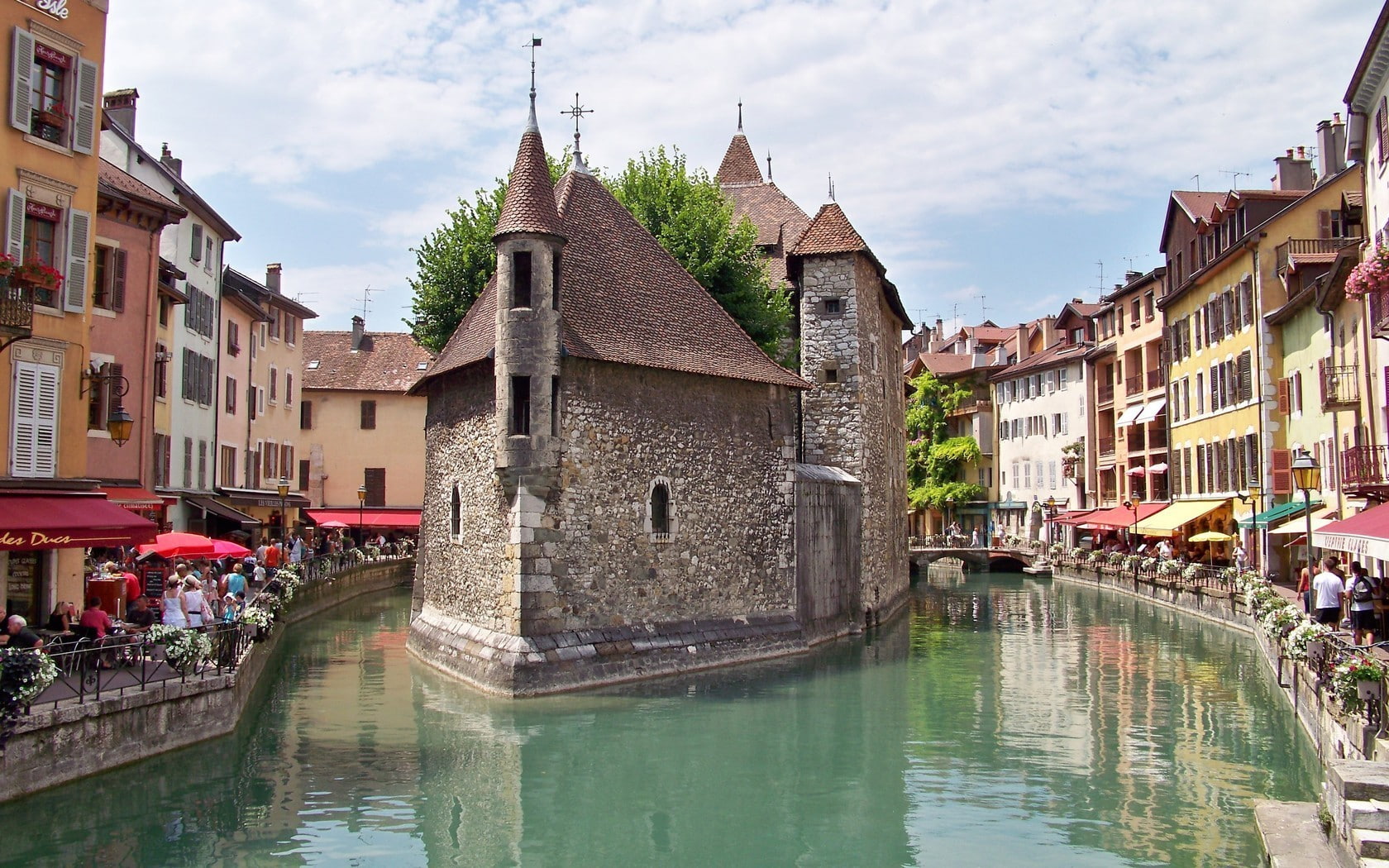 canal, Annecy, France, 720P, HD Wallpaper