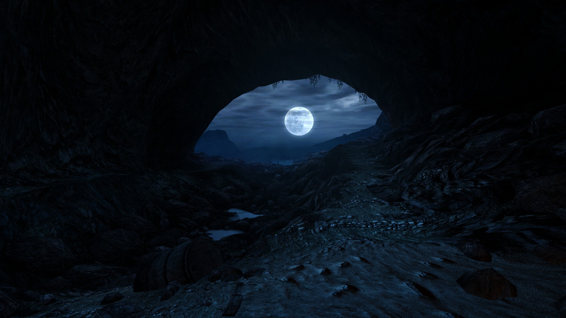 video games, dear, hd, 1080P, cave, moon, night, esther, HD Wallpaper