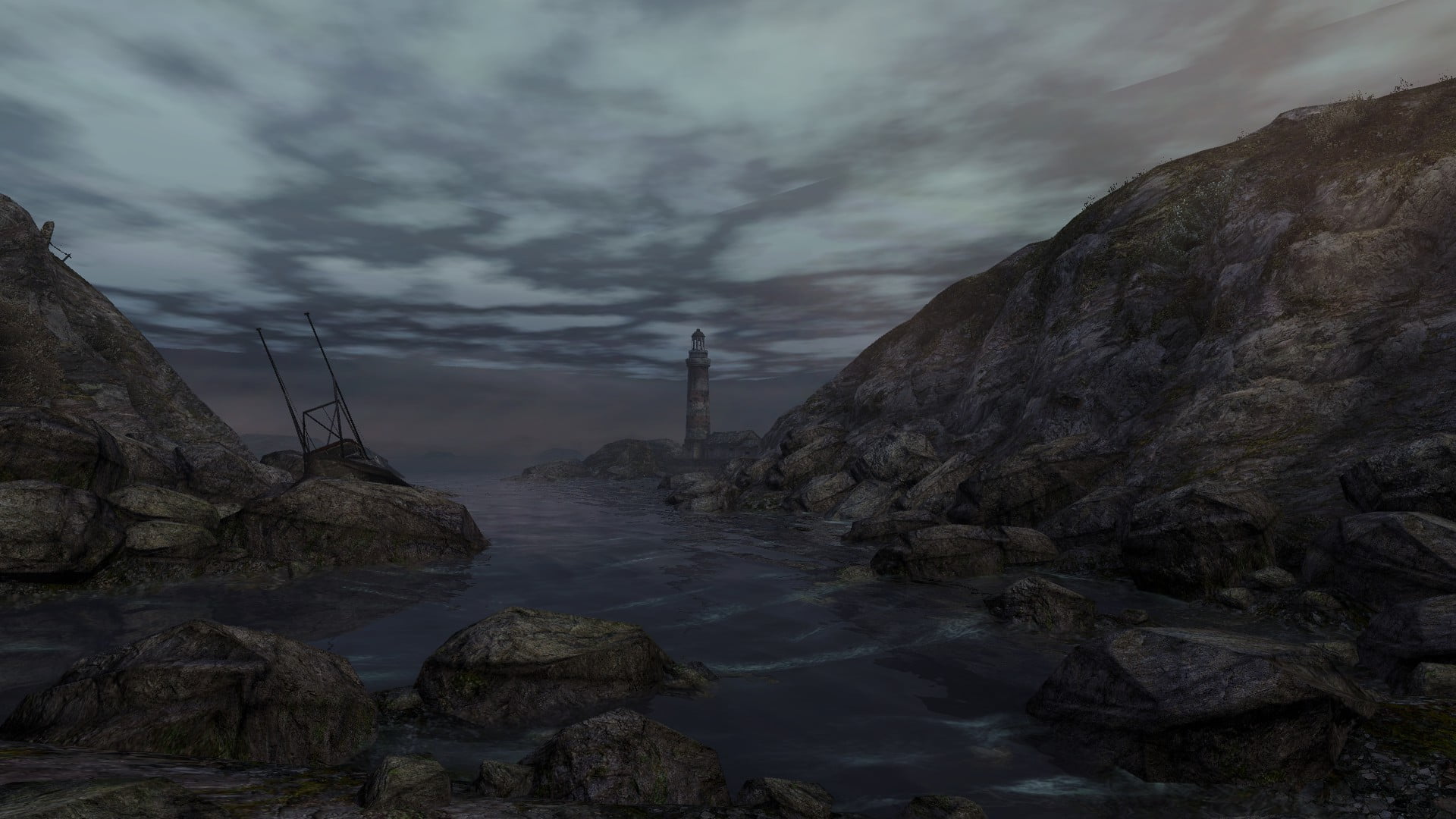 white, tranquility, sea, sky, solid, cloud - sky, Source Engine, rock formation, water, no people, video games, brown, day, painting, eroded, Dear Esther, HD Wallpaper