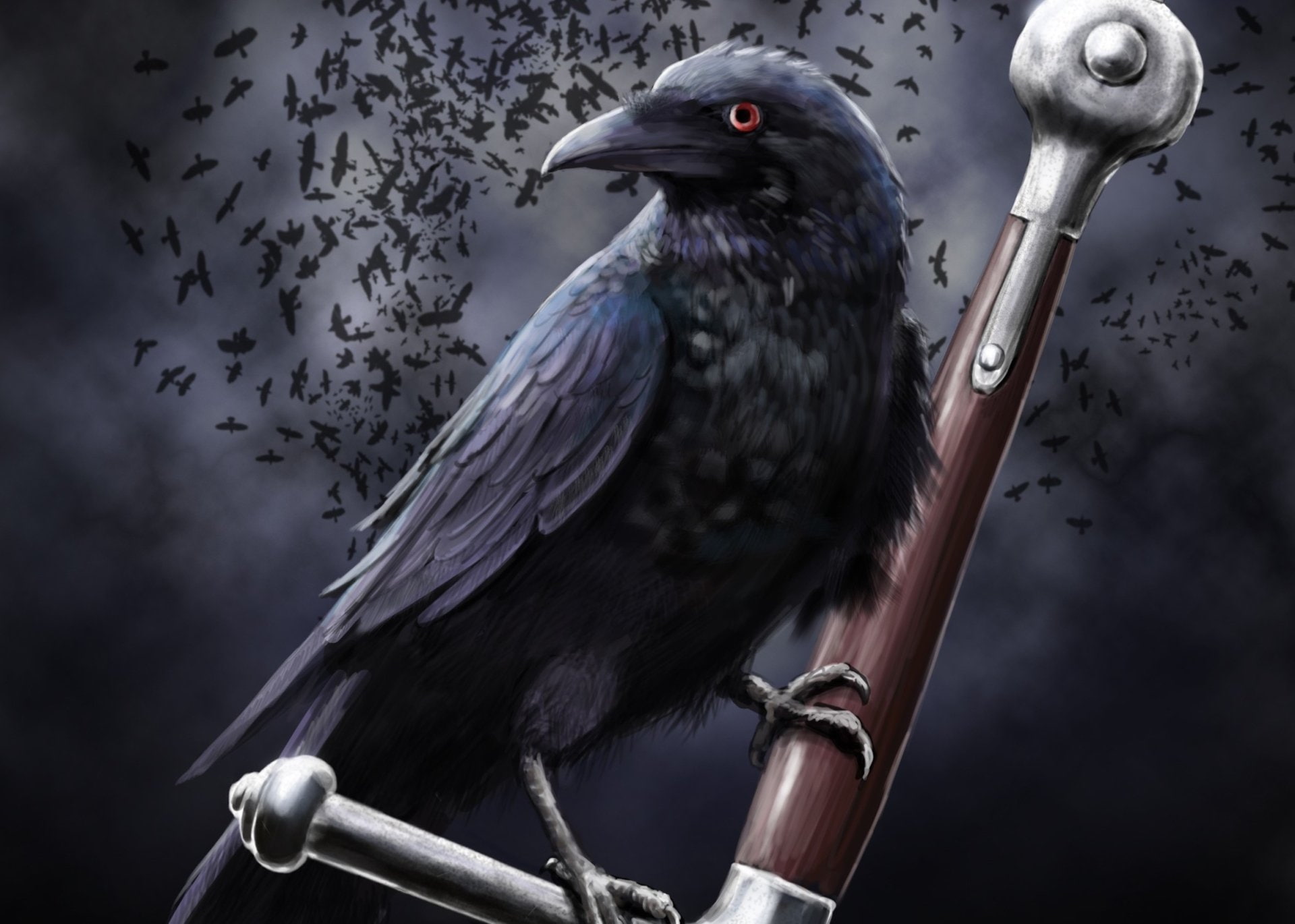 Black, Dark, Raven, 1080P, Gothic, Crow, Animal, HD Wallpaper