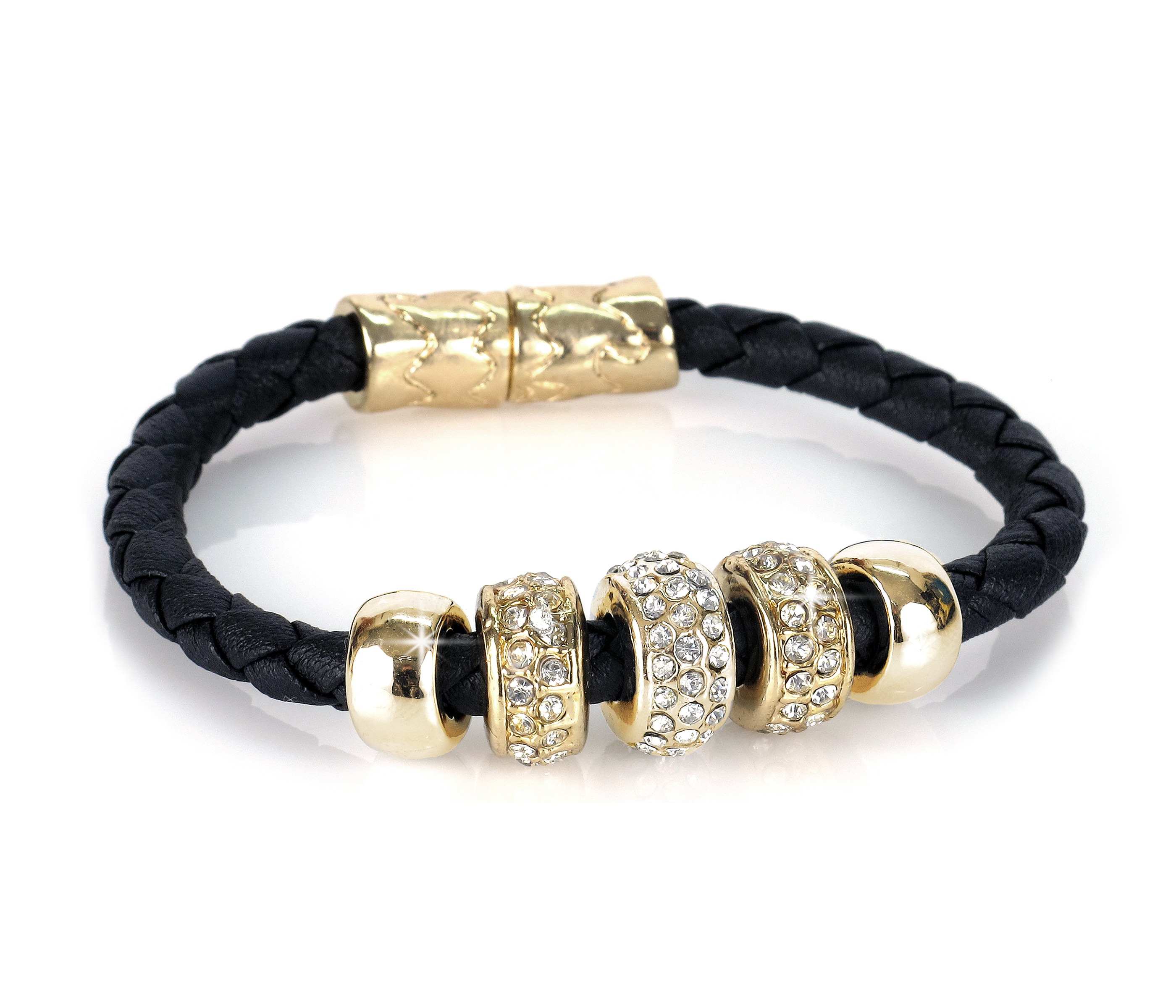 black, jewelry, leather, close-up, luxury, white background, precious gem, wristband, elegance, personal Accessory, wealth, gemstone, gold colored, black color, HD Wallpaper