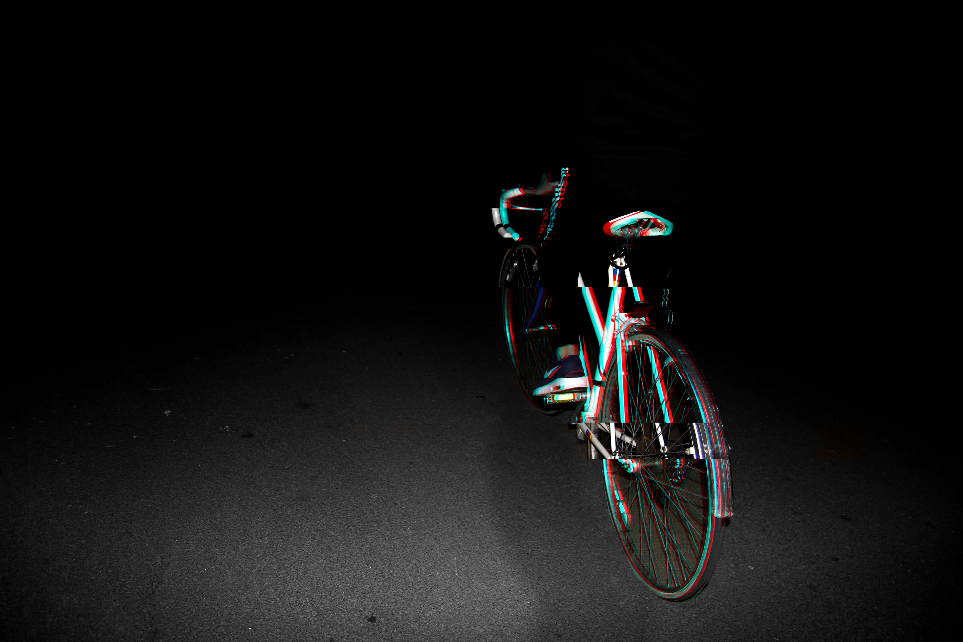 bicycle, motion, indoors, mode of transportation, performance, road, bike, multi colored, wheel, land vehicle, white, copy space, cycling, studio shot, HD Wallpaper
