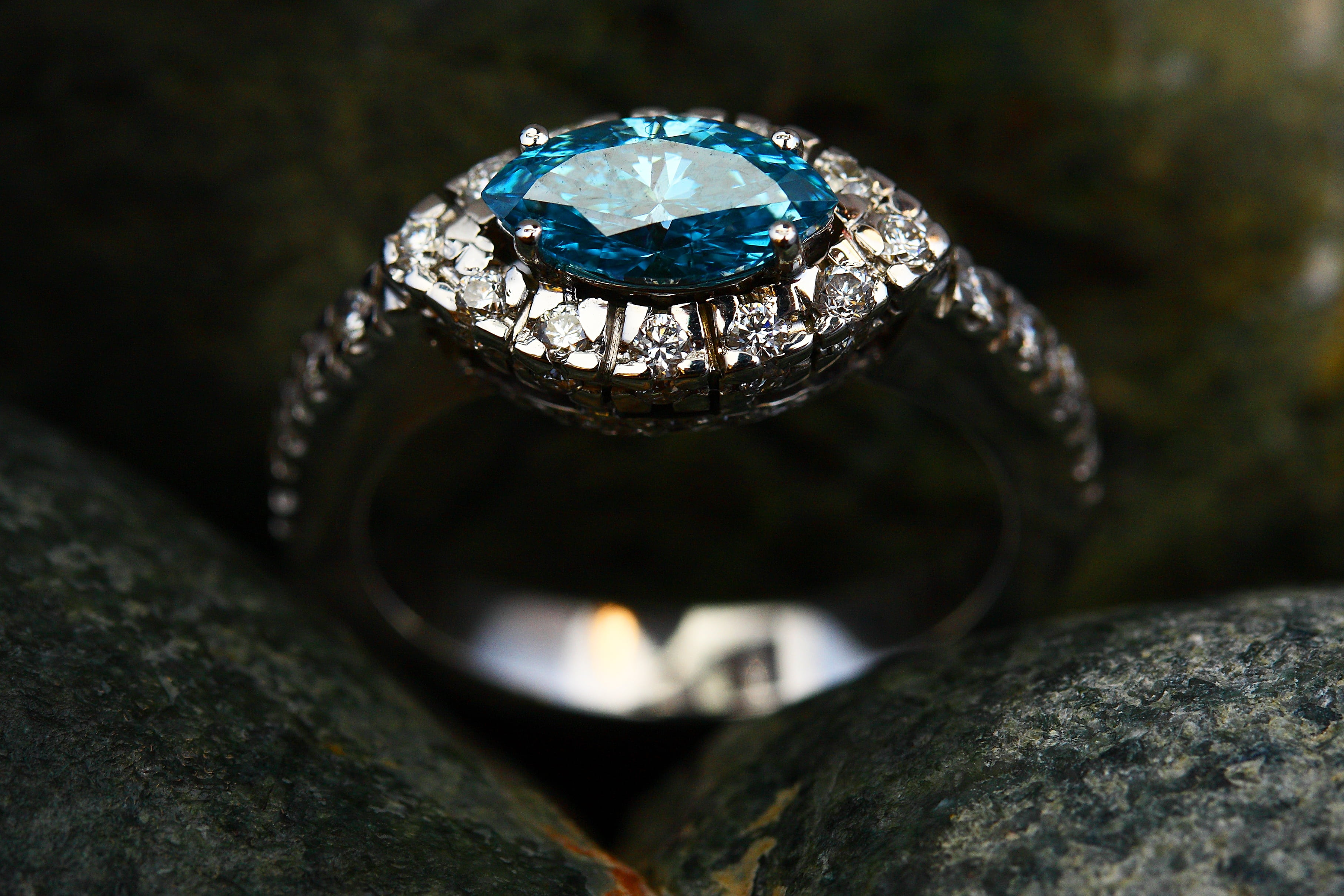 product photo, reflection, single object, beautiful, blue, photography, emerald, goods, rock, 2K, model, personal accessory, rock - object, jewelry, womens, HD Wallpaper