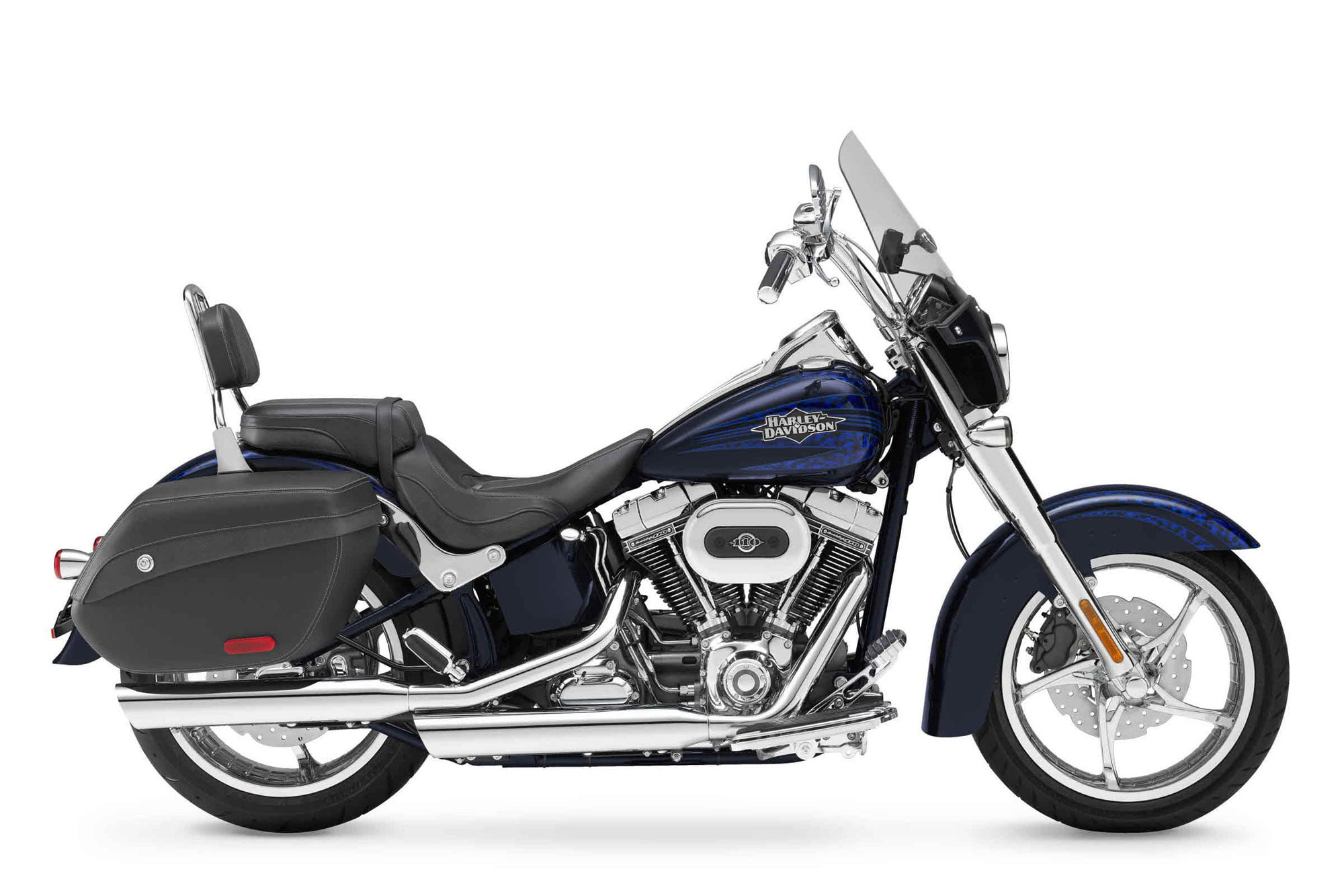 davidson, wheel, cvo, headwear, leather, softail, indoors, helmet, single object, convertible, sports race, land vehicle, transportation, side view, 2012, HD Wallpaper