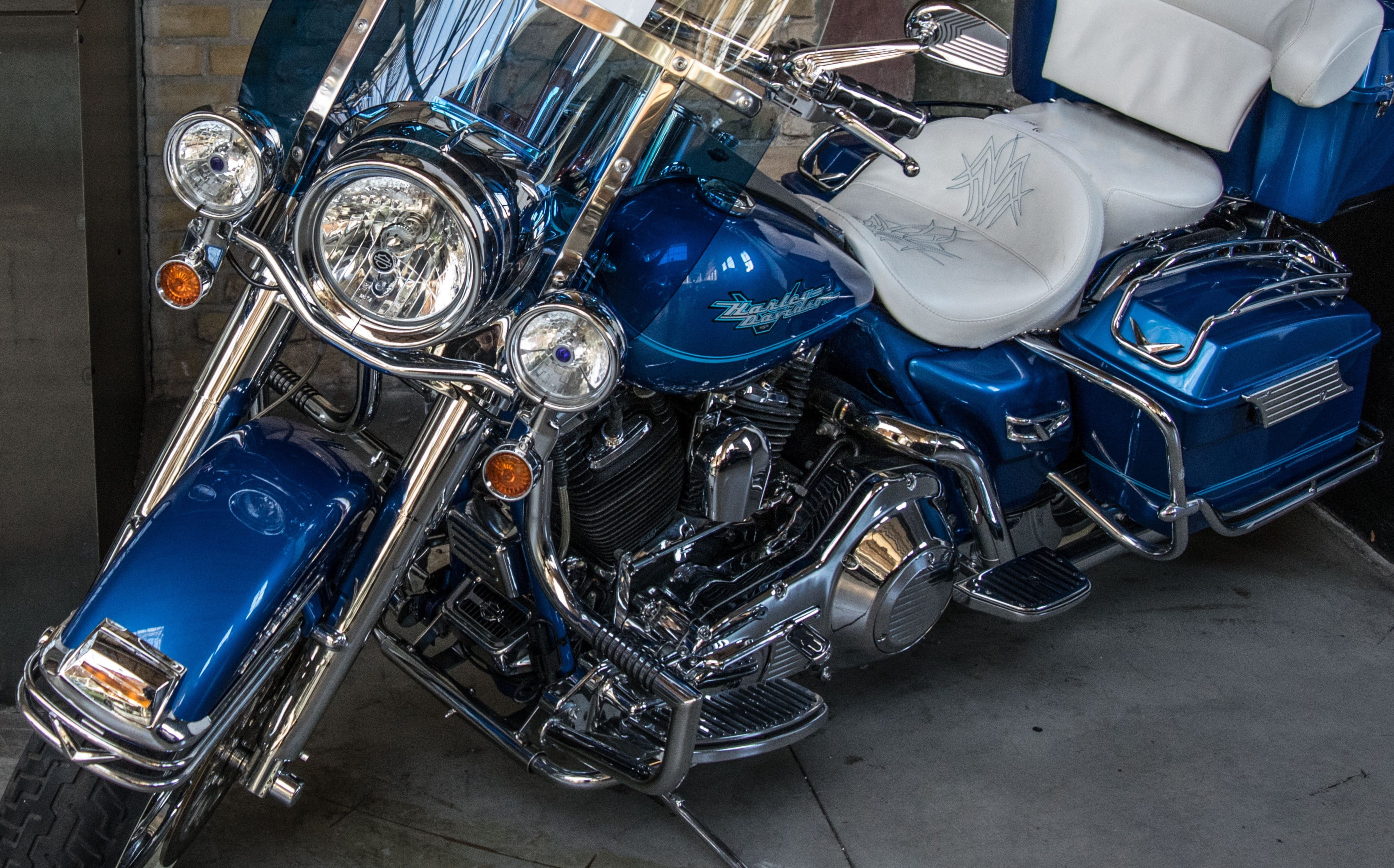 engine, motor, mechanic, day, high angle view, no people, car, blue, luxury, transportation, outdoors, shiny, travel, mode of transportation, motorcyclist, HD Wallpaper