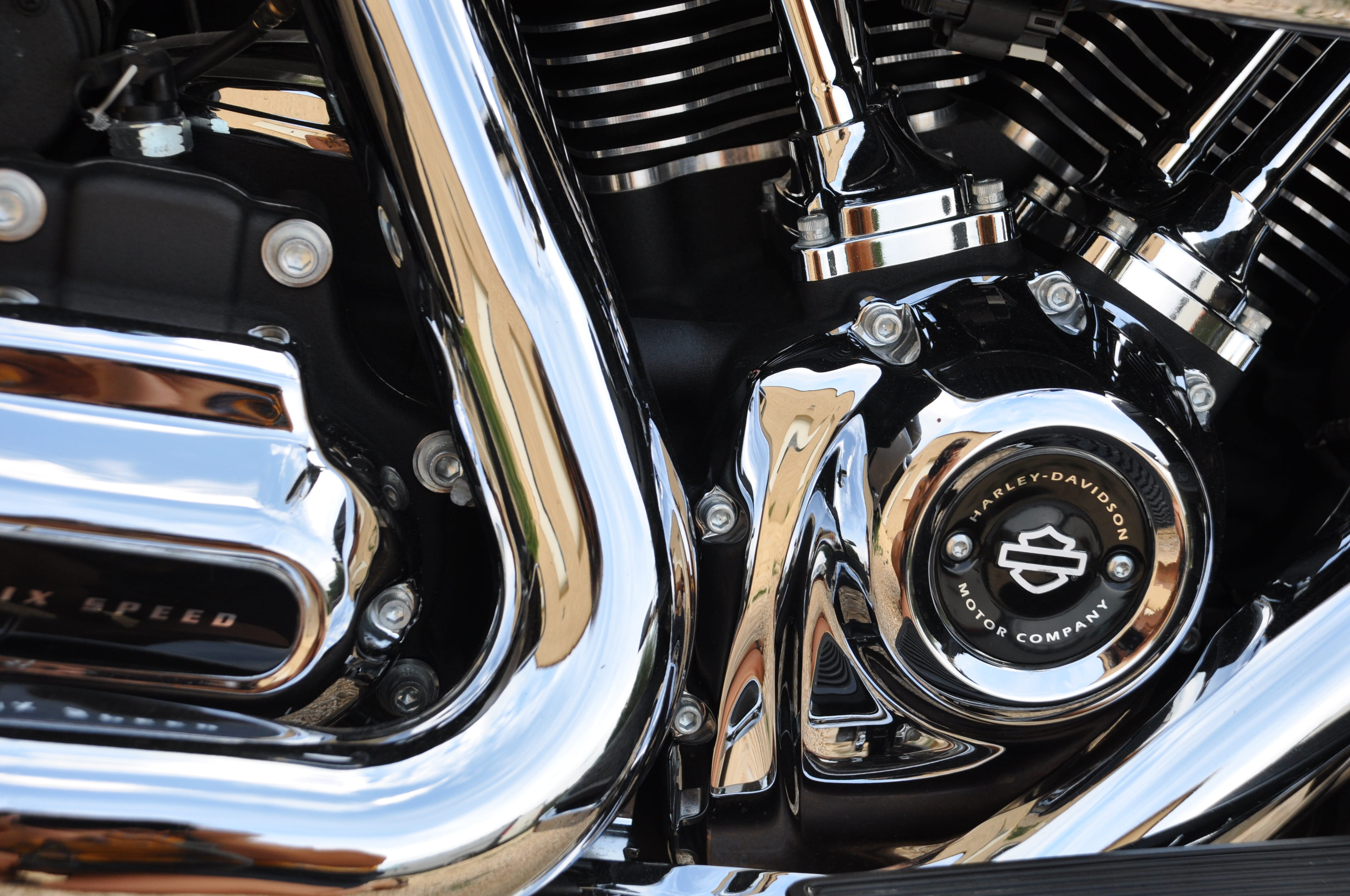 power, car, transport, chrome, black color, vehicle part, mode of transportation, biker, vehicle, motorcycles, 4K, day, retro styled, technology, worship, HD Wallpaper