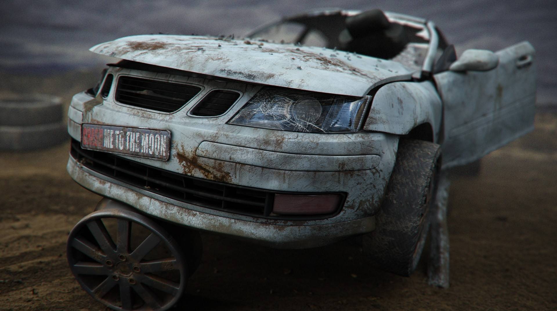 run-down, outdoors, car, mode of transportation, damaged, metal, deterioration, obsolete, saab, Saab 9-3, 1080P, motor vehicle, rusty, day, wheel, focus on foreground, HD Wallpaper