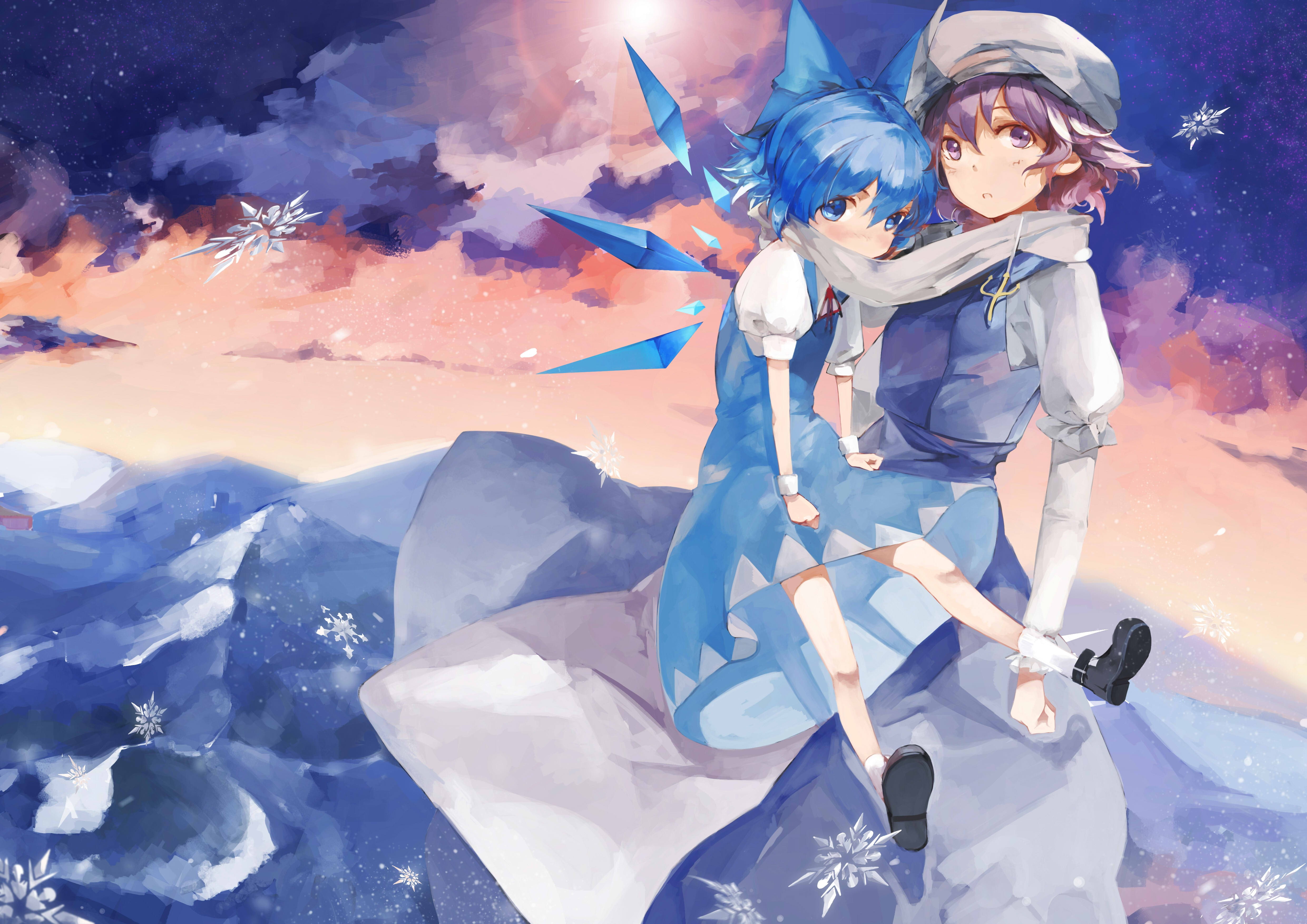 Cirno, snow, 4K, Touhou, HD Wallpaper