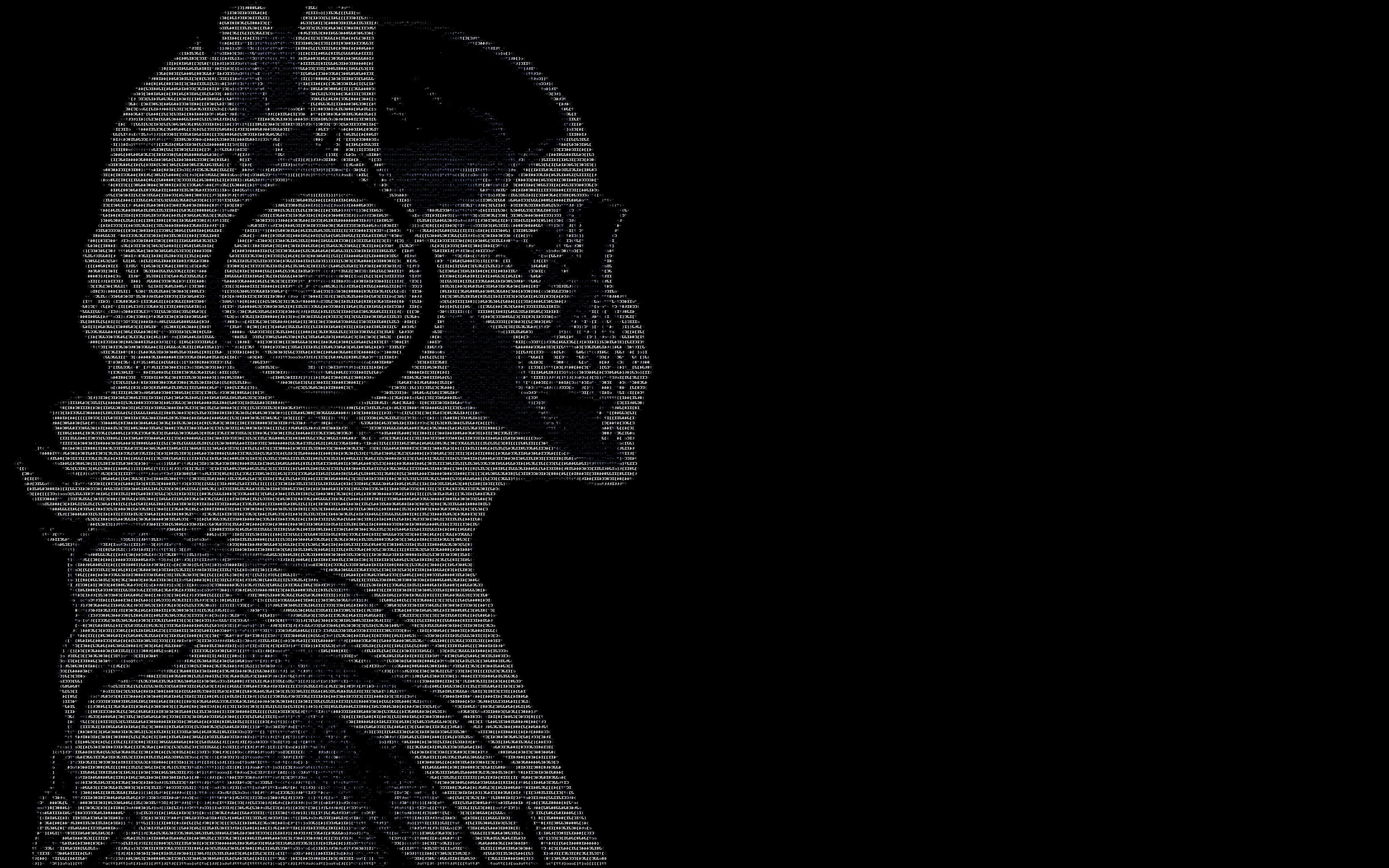 skulls, 4K, text, Headphones, hackers, guy, ascii, dark, black, HD Wallpaper