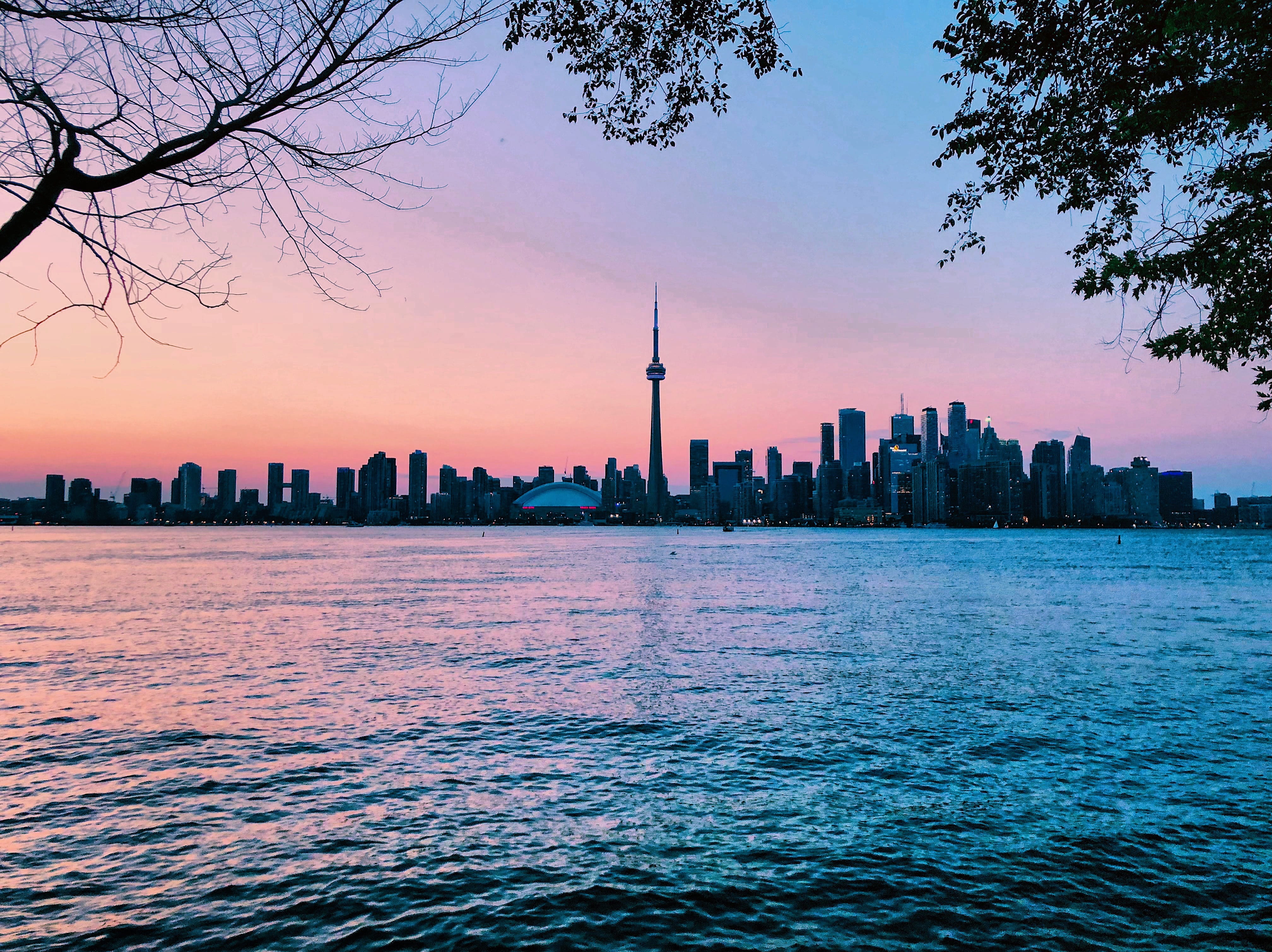 toronto, spire, outdoors, financial district, 4K, architecture, town, canada, building, no people, steeple, modern, cityscape, skyscraper, centre island ferry dock, HD Wallpaper