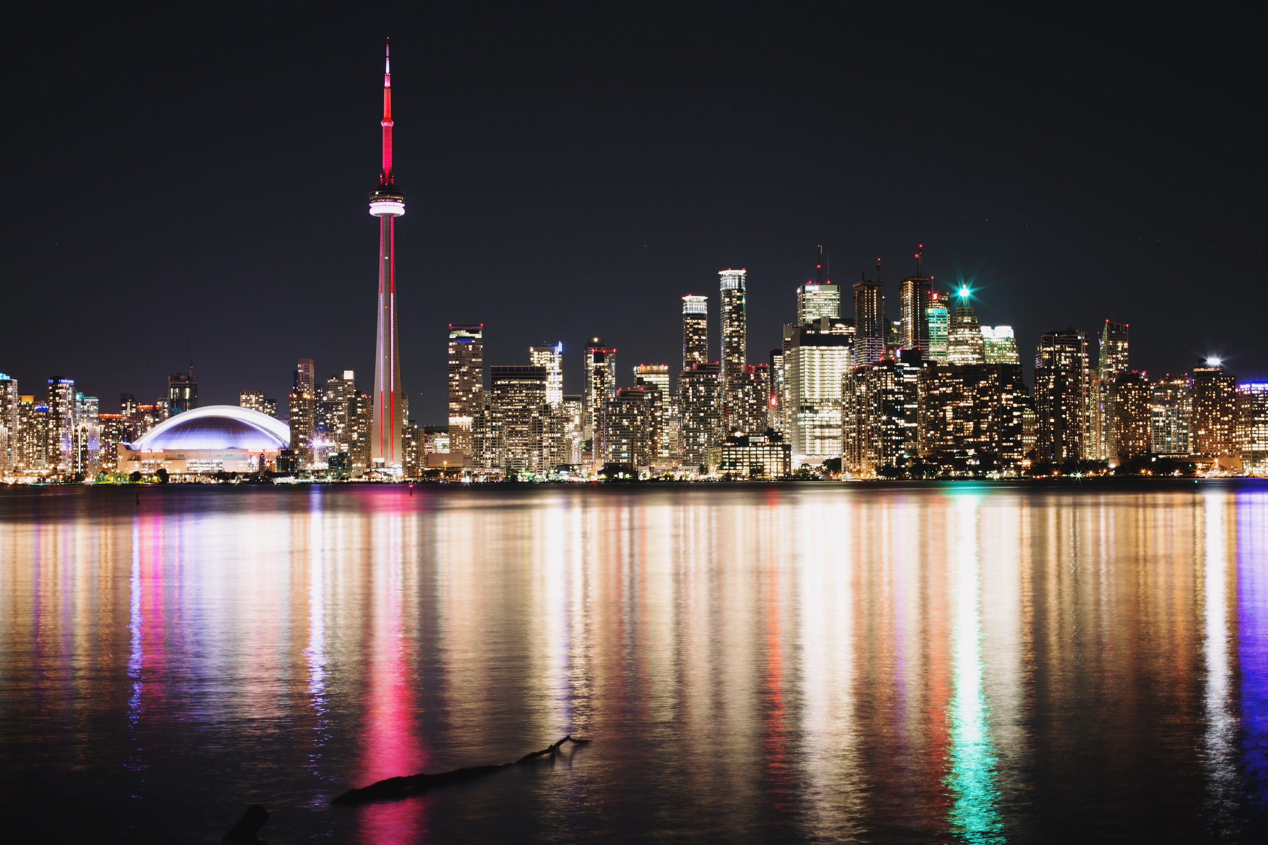 spire, city, cityscape, travel destinations, olympic island, long exposure, no people, night, sky, canada, architecture, nightlife, travel, built structure, HD Wallpaper
