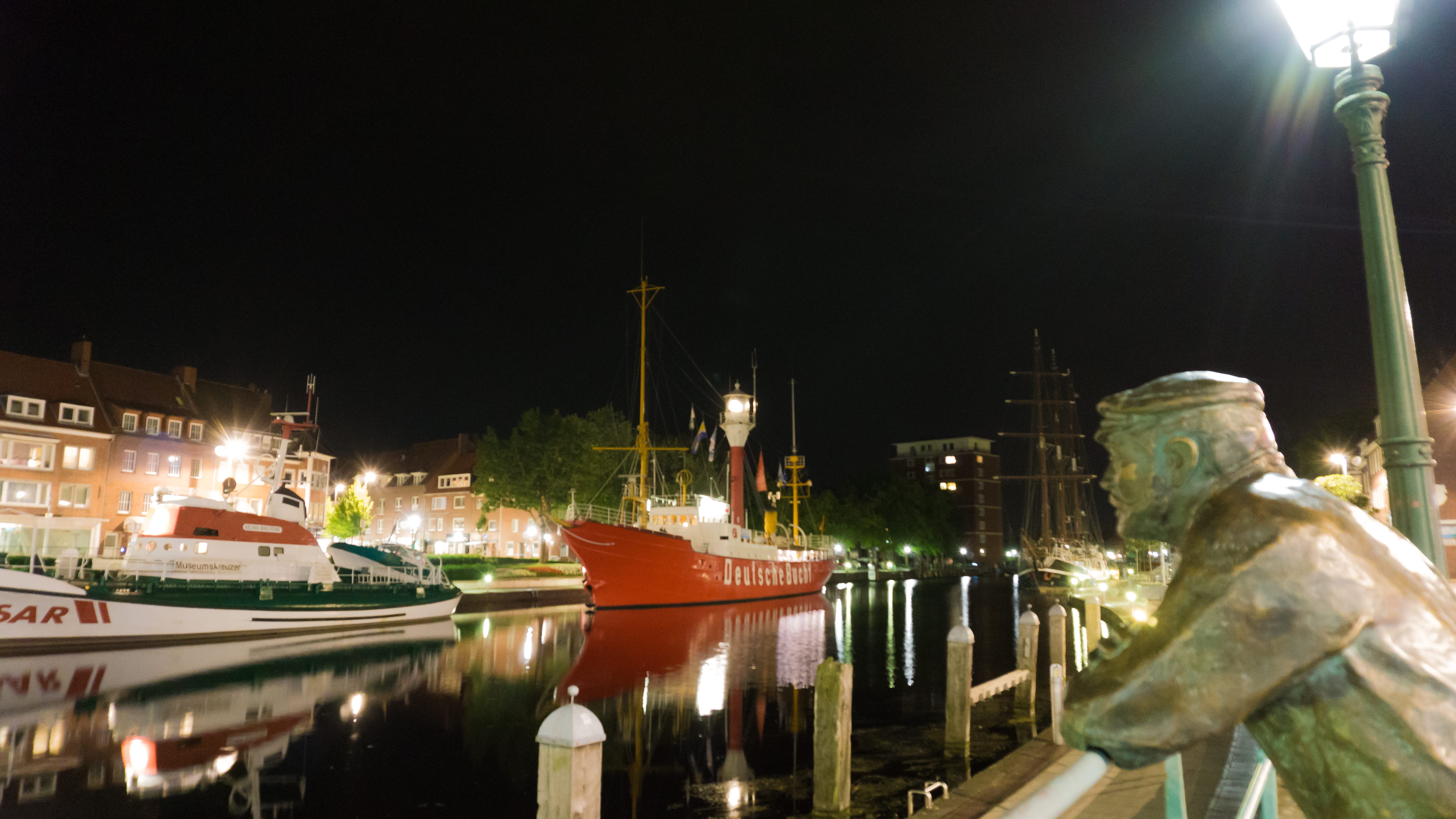 harbor, architecture, nacht, sky, 5K, illuminated, sailboat, langzeitbelichtung, delft, moored, outdoors, reflection, mode of transportation, water, night, HD Wallpaper
