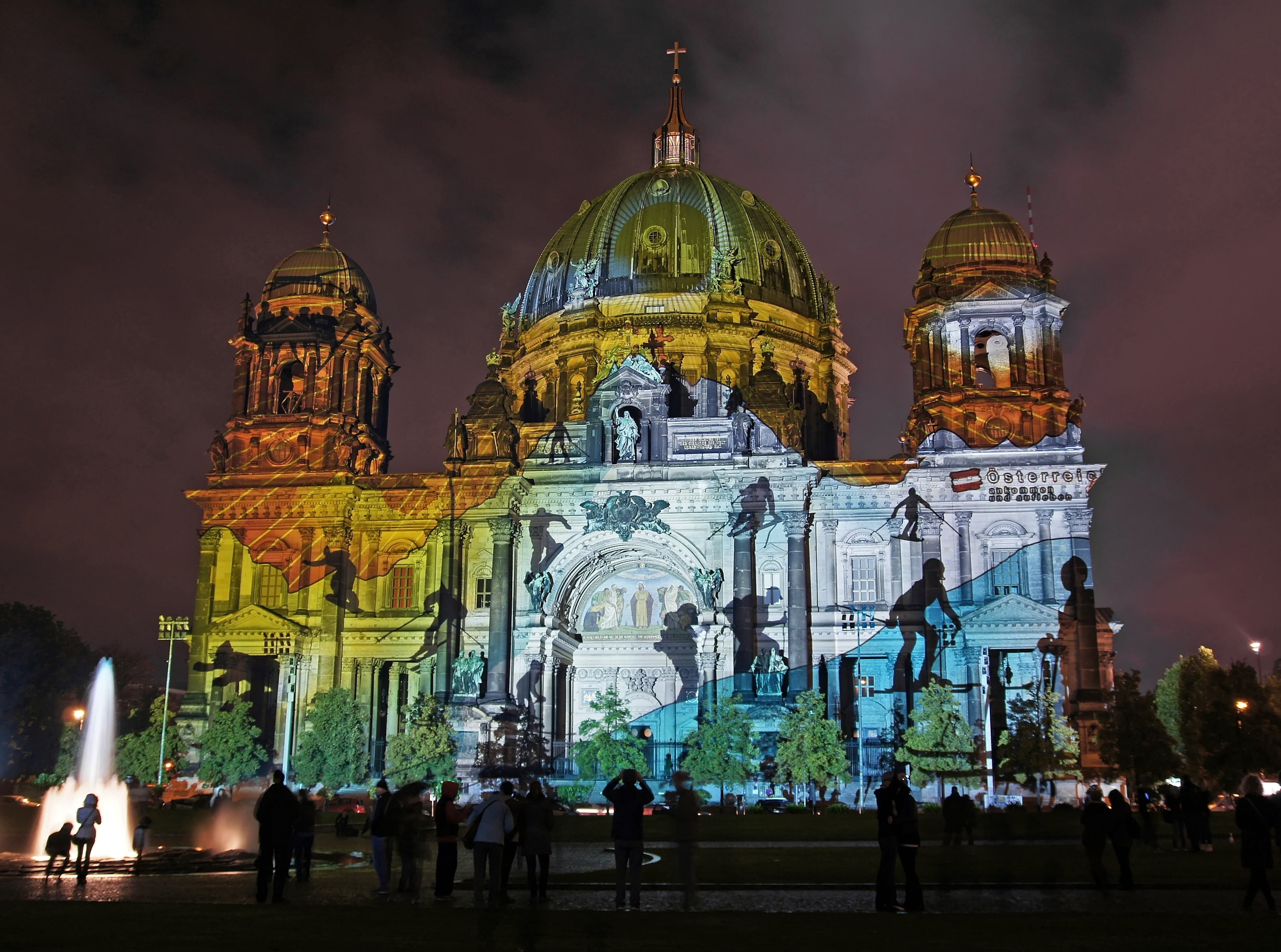Festival, stadtkreisberlin, sigma, 4K, Sony, building exterior, dome, Night, kirche, Deutschland, tourism, lichter, architecture, building, sky, Church, HD Wallpaper