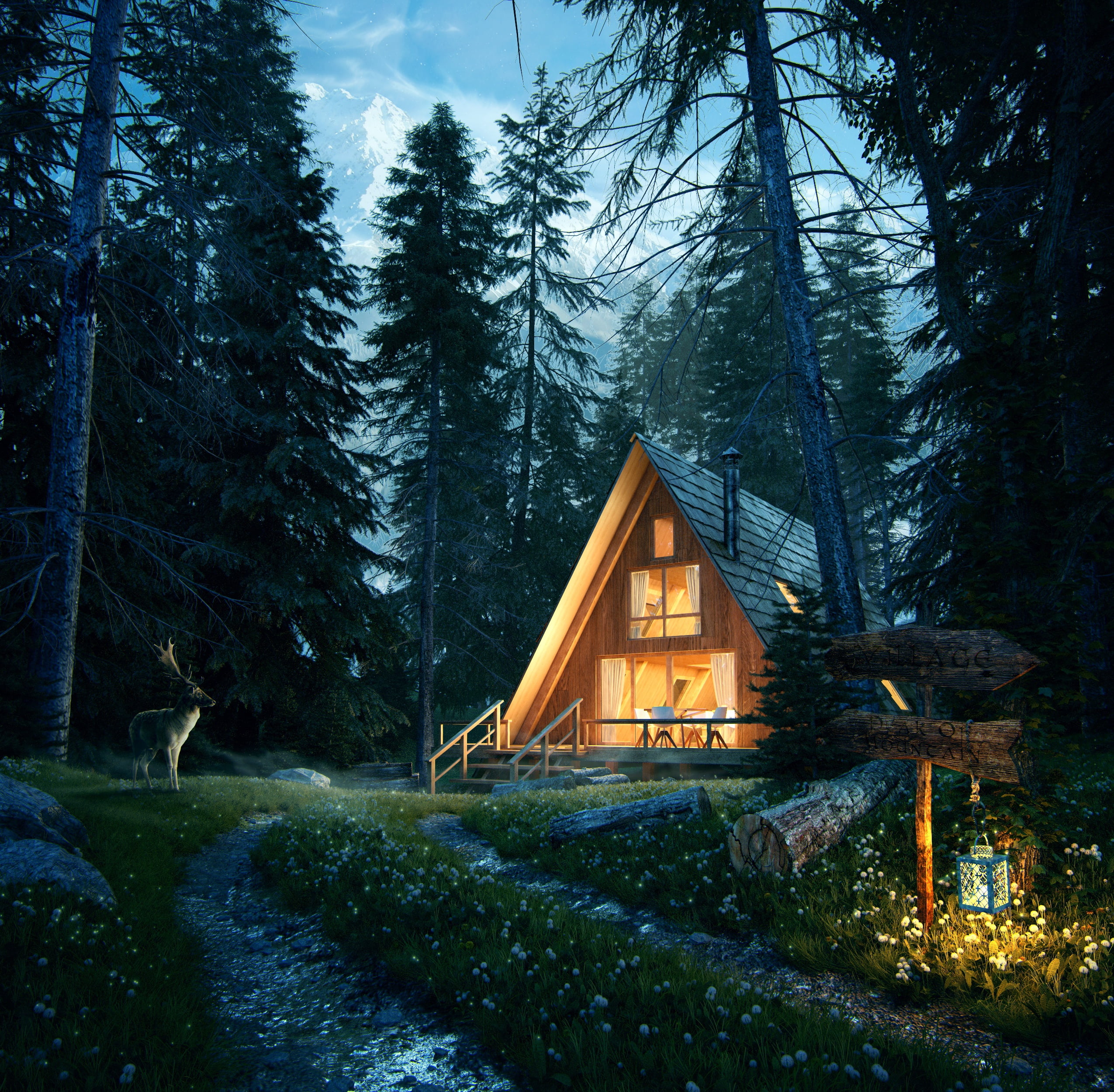 near, snow, cabin, built structure, non-Urban Scene, camping, rural Scene, plant, chalet, vacations, outdoors, building, green color, no People, landscape, HD Wallpaper