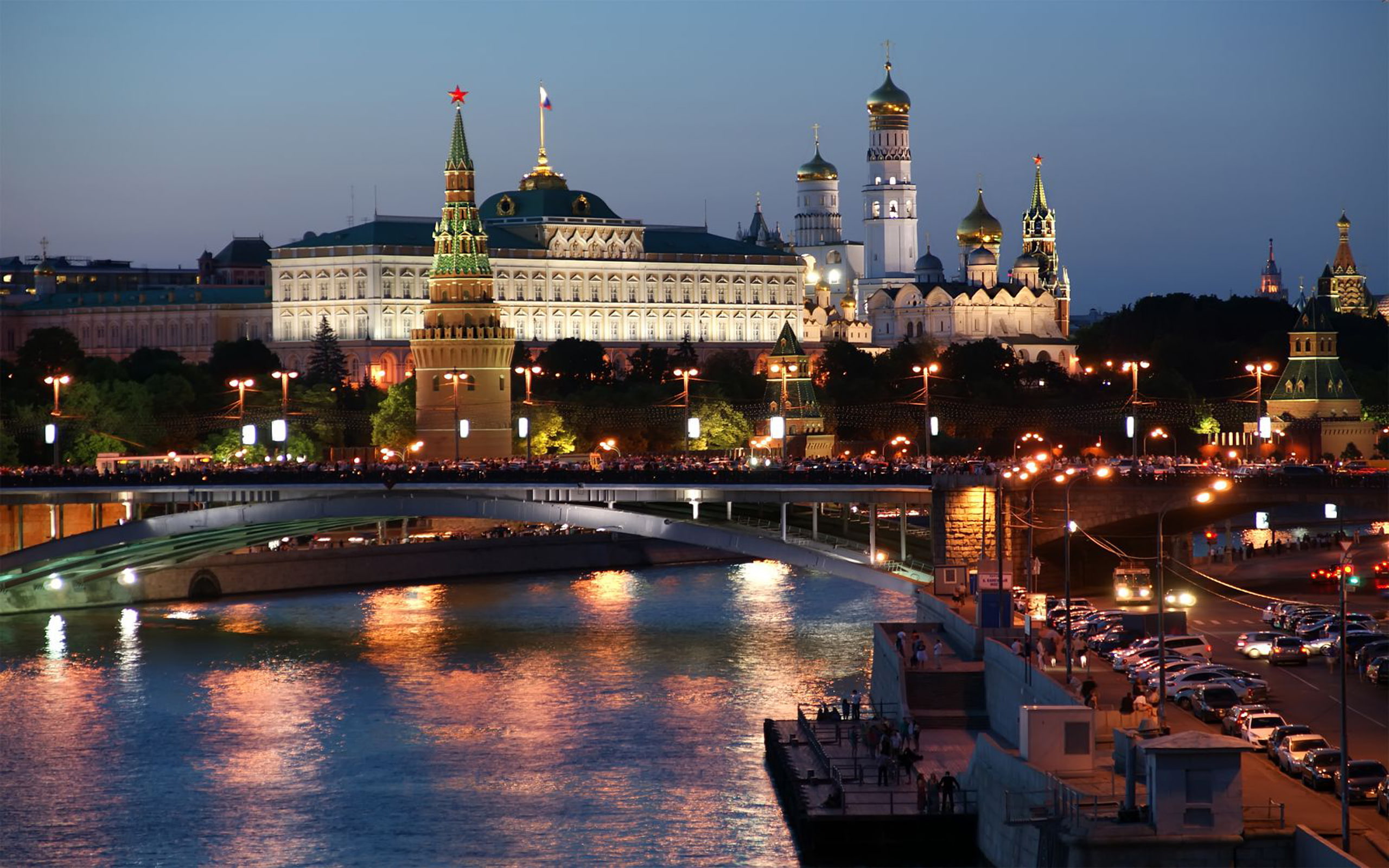 la, moscou, 2K, nuit, kremlin, HD Wallpaper