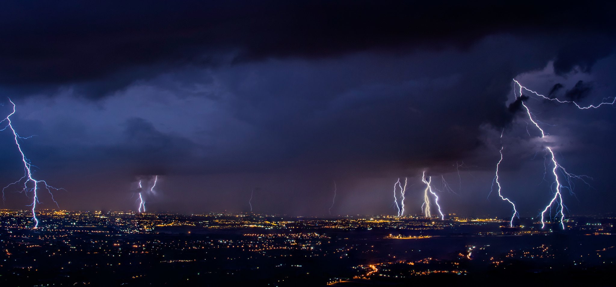 night, sky, flash, lightning, nature, storn, thunder, eclair, foudre, nuit, 1080P, walppaper, HD Wallpaper